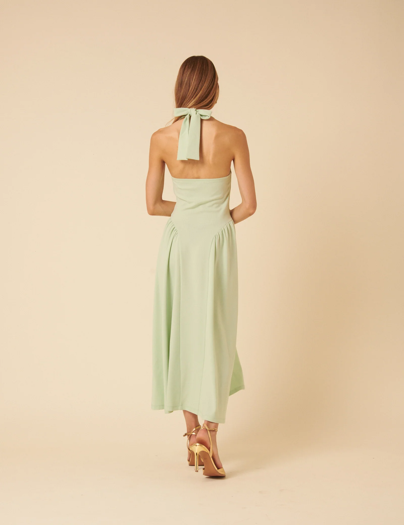 Mint Green Halter Neck Amie Midi Dress - Image 5