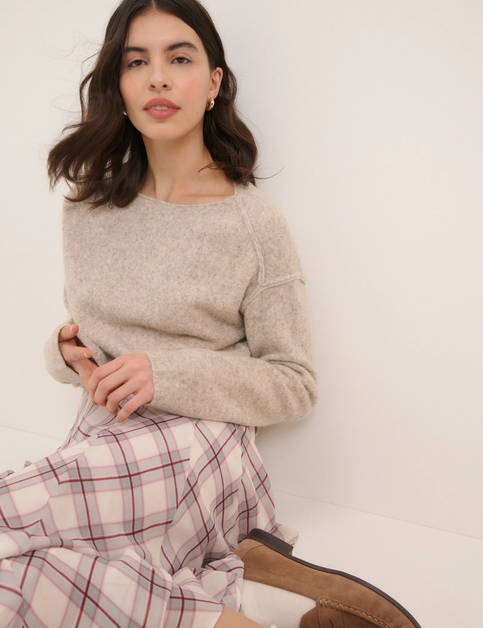 Beige Boat Neck Jumper - Image 3