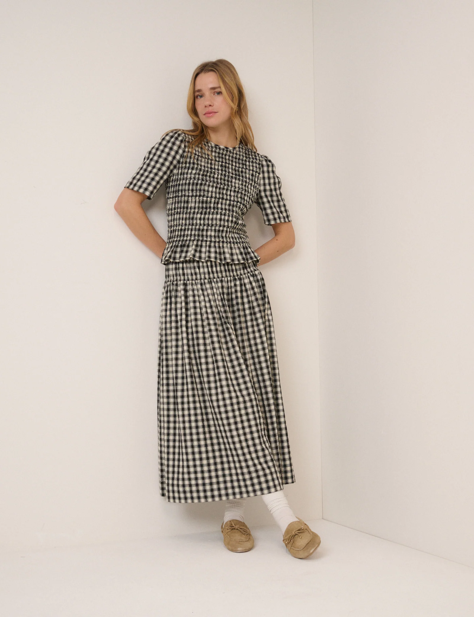 Gingham Shirred Top - Image 5