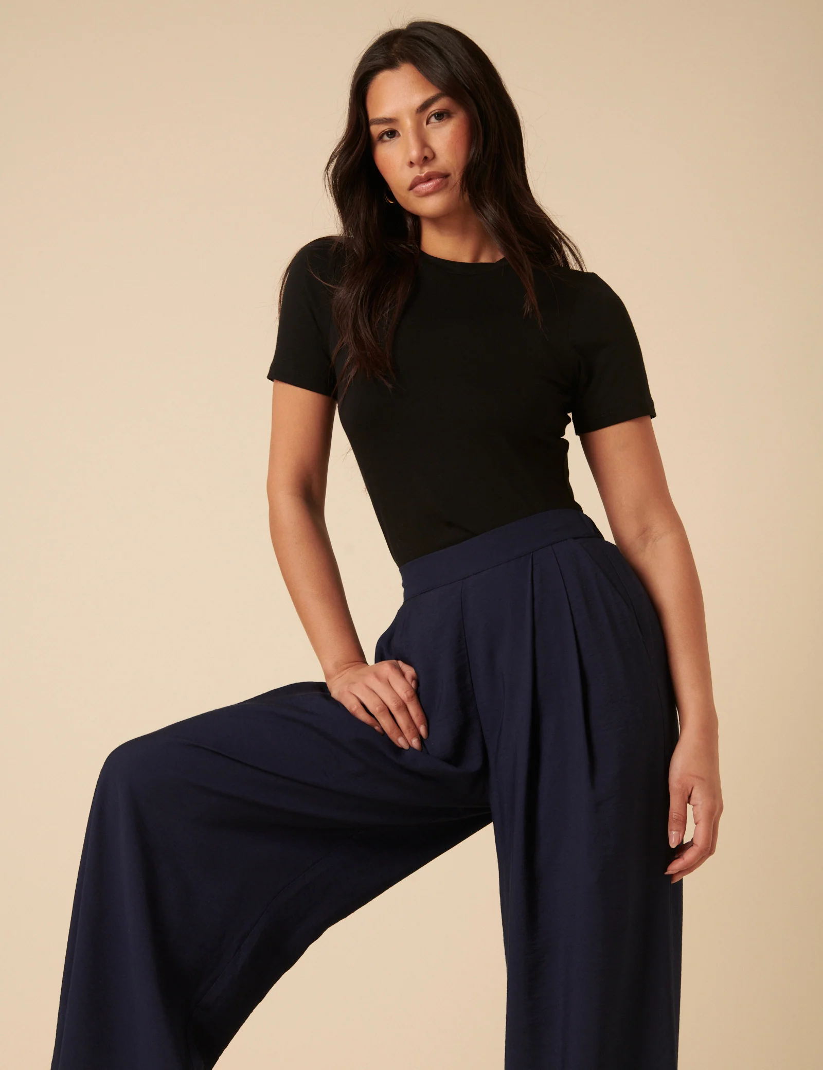 Navy Full Length Zeena Trousers - Image 4