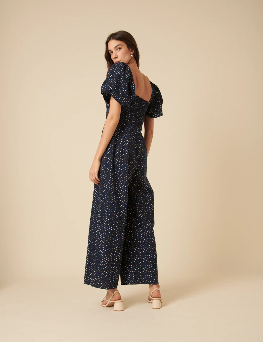 Navy Spotty Zoe Jumpsuit - Image 4