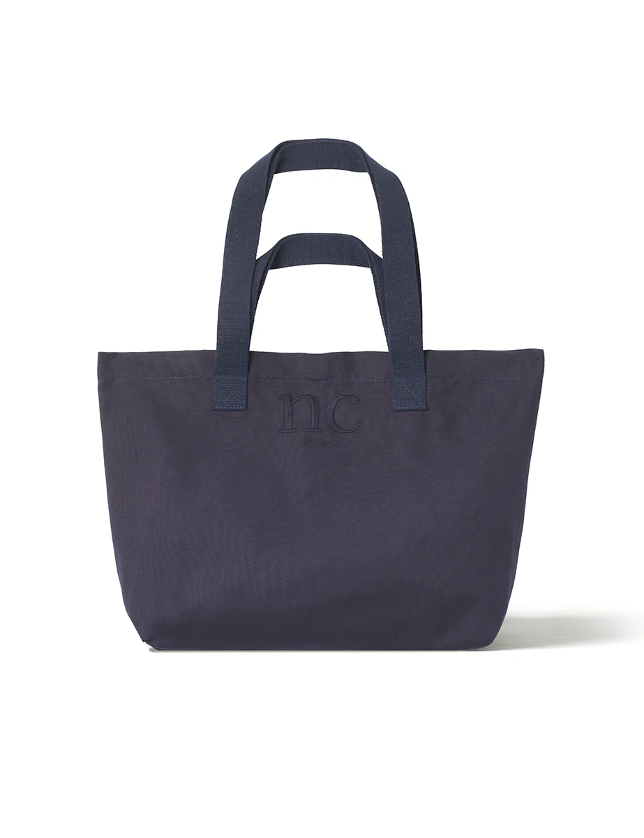 Navy London Logo Canvas Tote Bag - Image 2