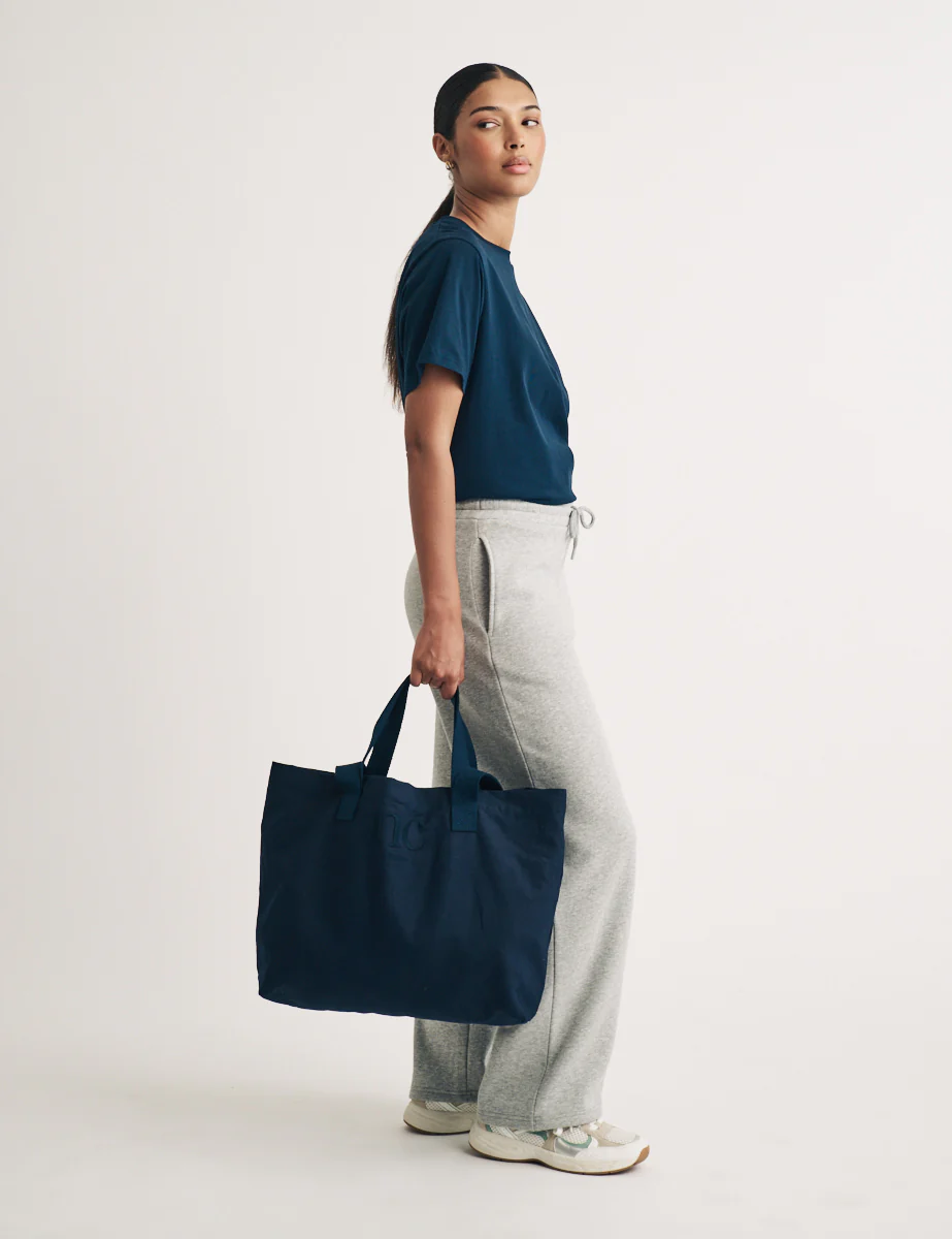 Navy London Logo Canvas Tote Bag - Image 5