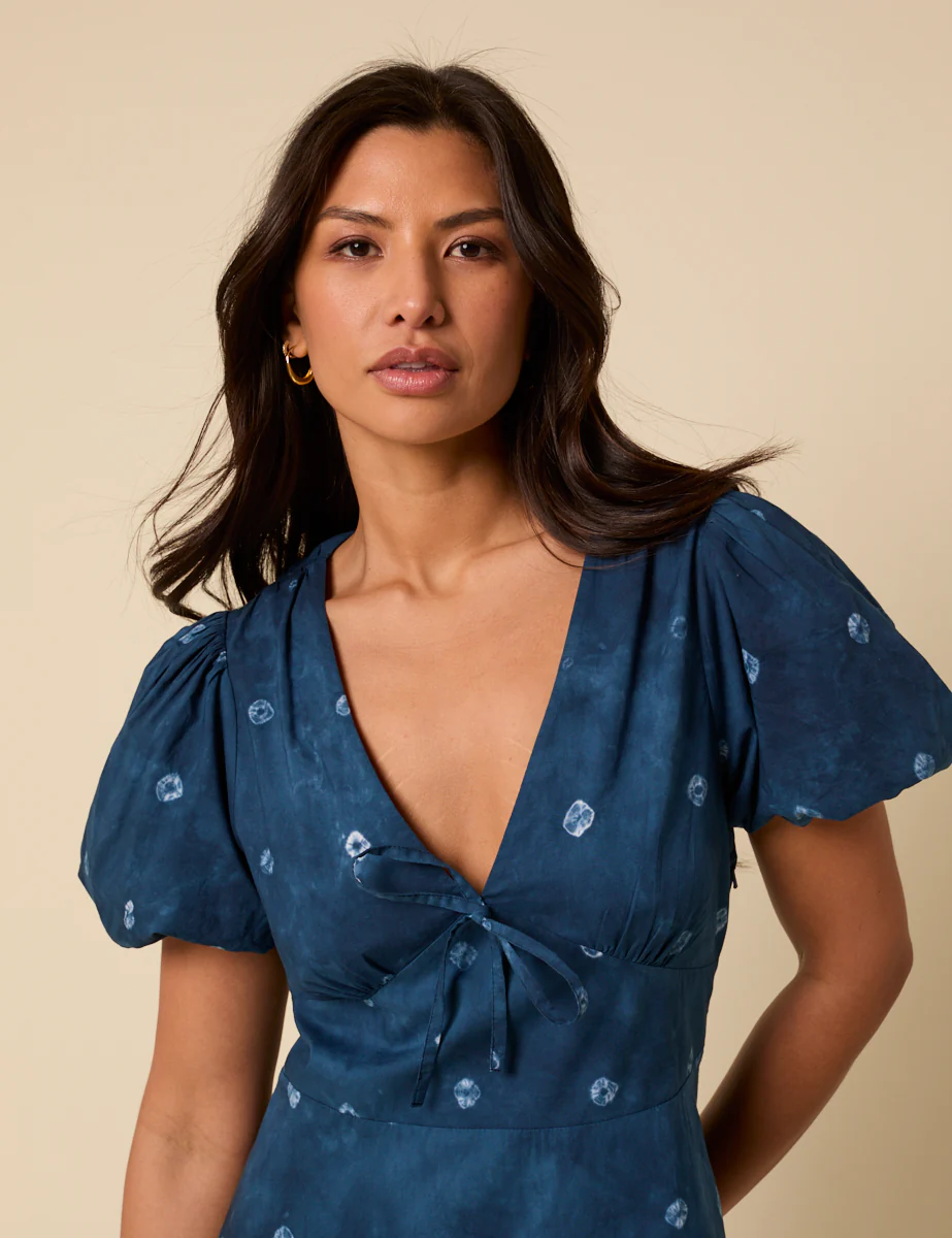 Navy Tie Dye Nia Midi Dress - Image 4