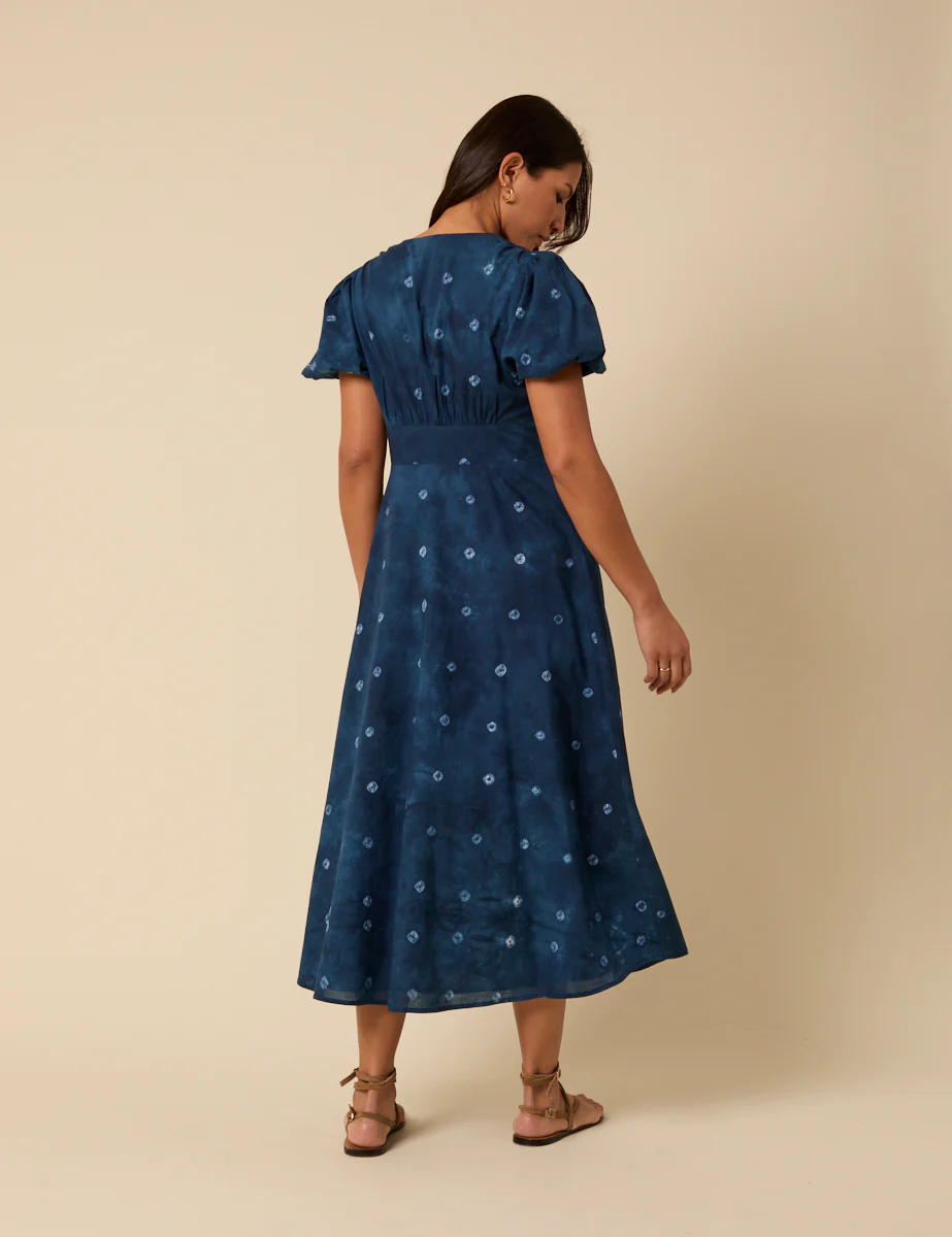Navy Tie Dye Nia Midi Dress - Image 5