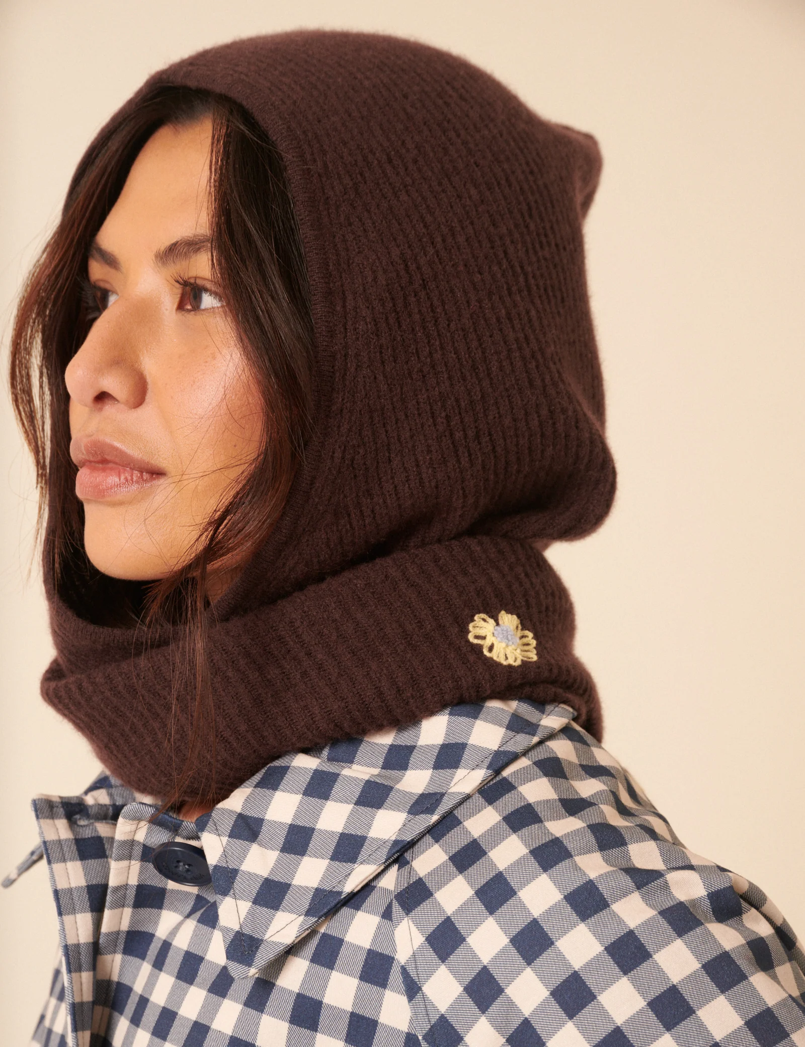 NC x TBCo Brown Wool Hood - Image 2