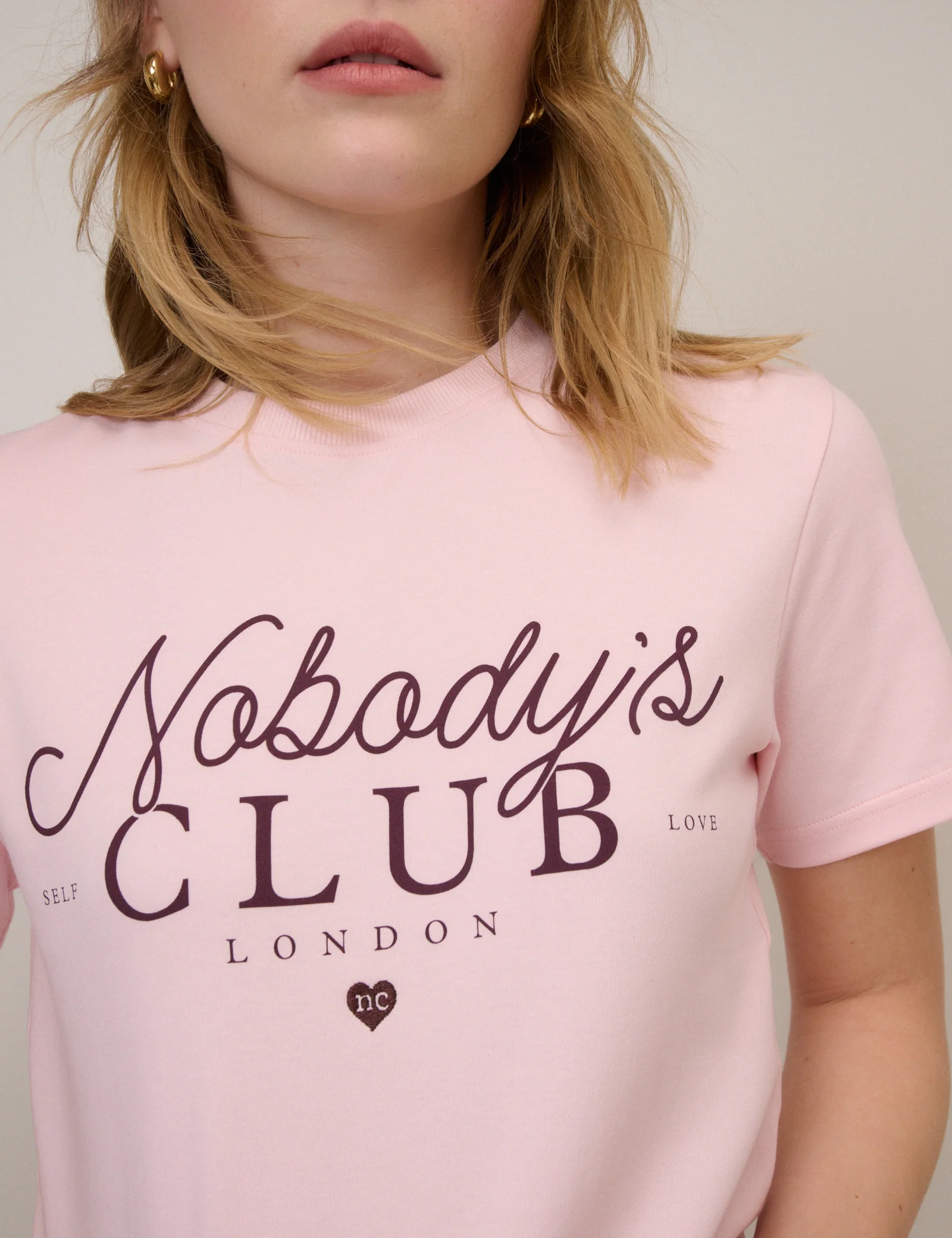 Pink Nobody's Club Graphic T-Shirt - Image 4
