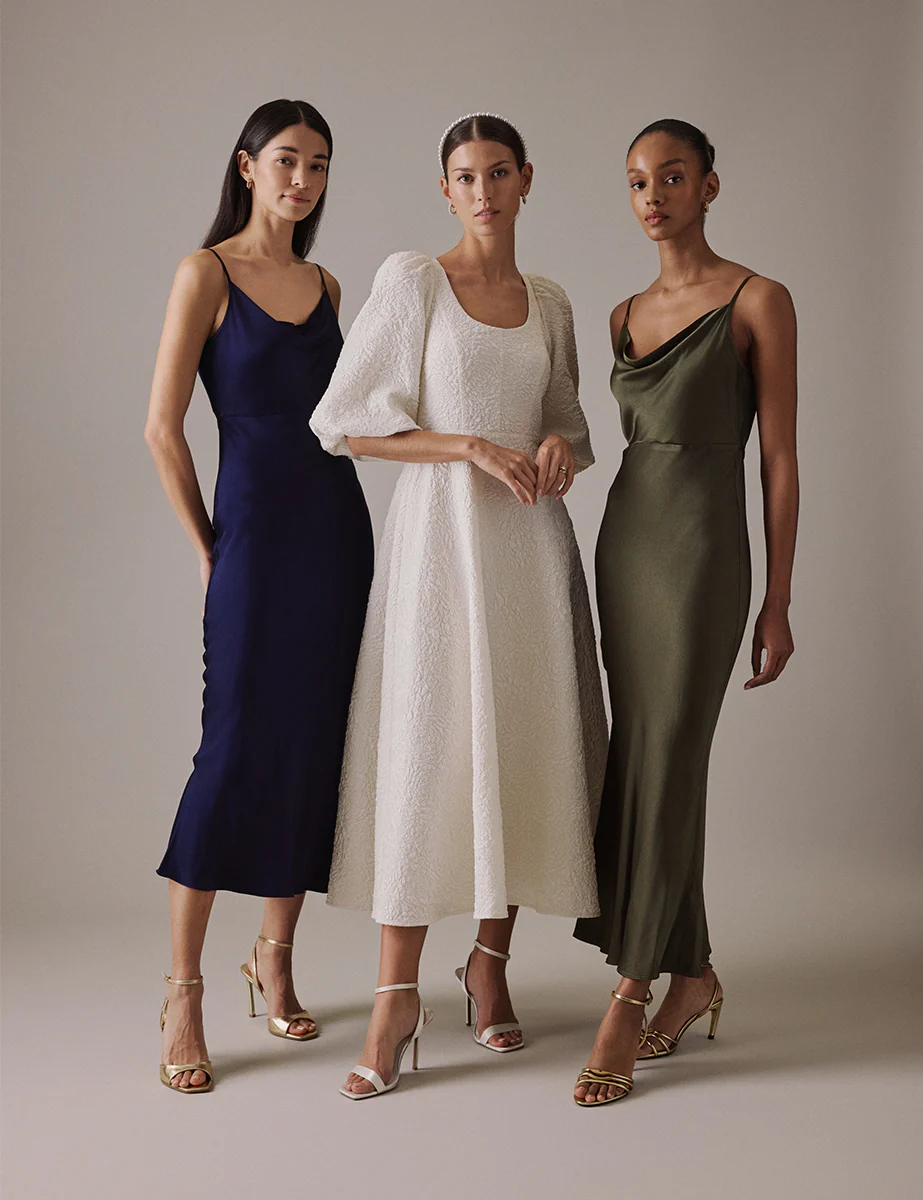 Olive Cowl Neck Midi Trixie Dress - Image 4