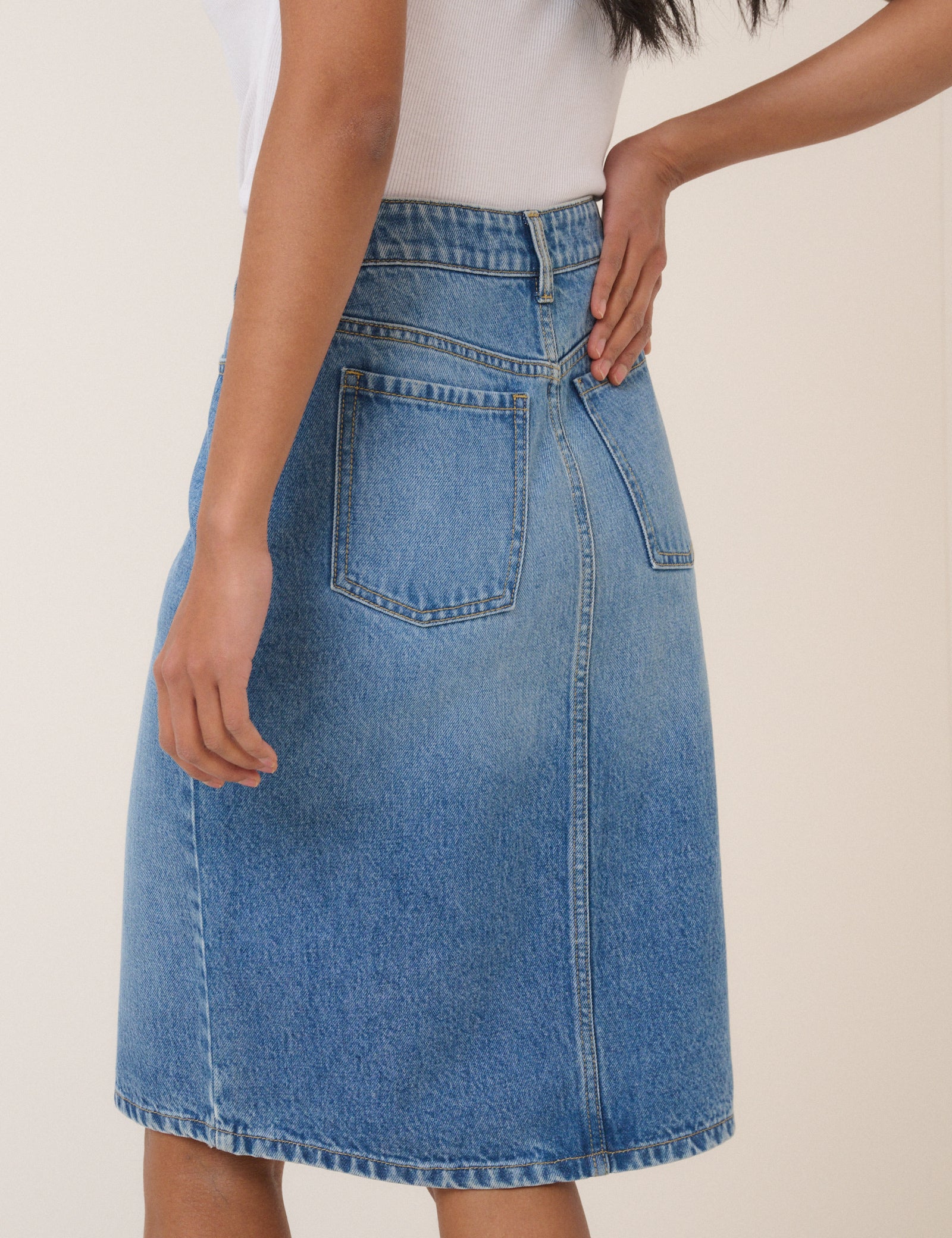 Denim Midi Skirt - Image 5
