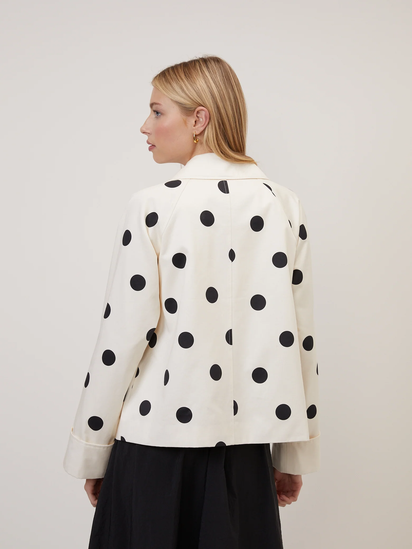Cream Polka Dot Swing Jacket - Image 4