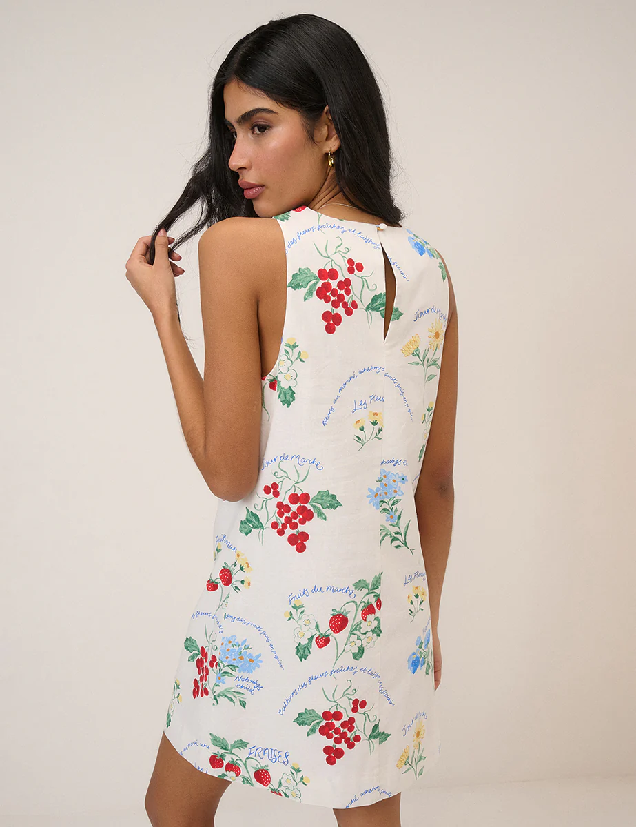 White Printed Palermo Mini Dress - Image 6