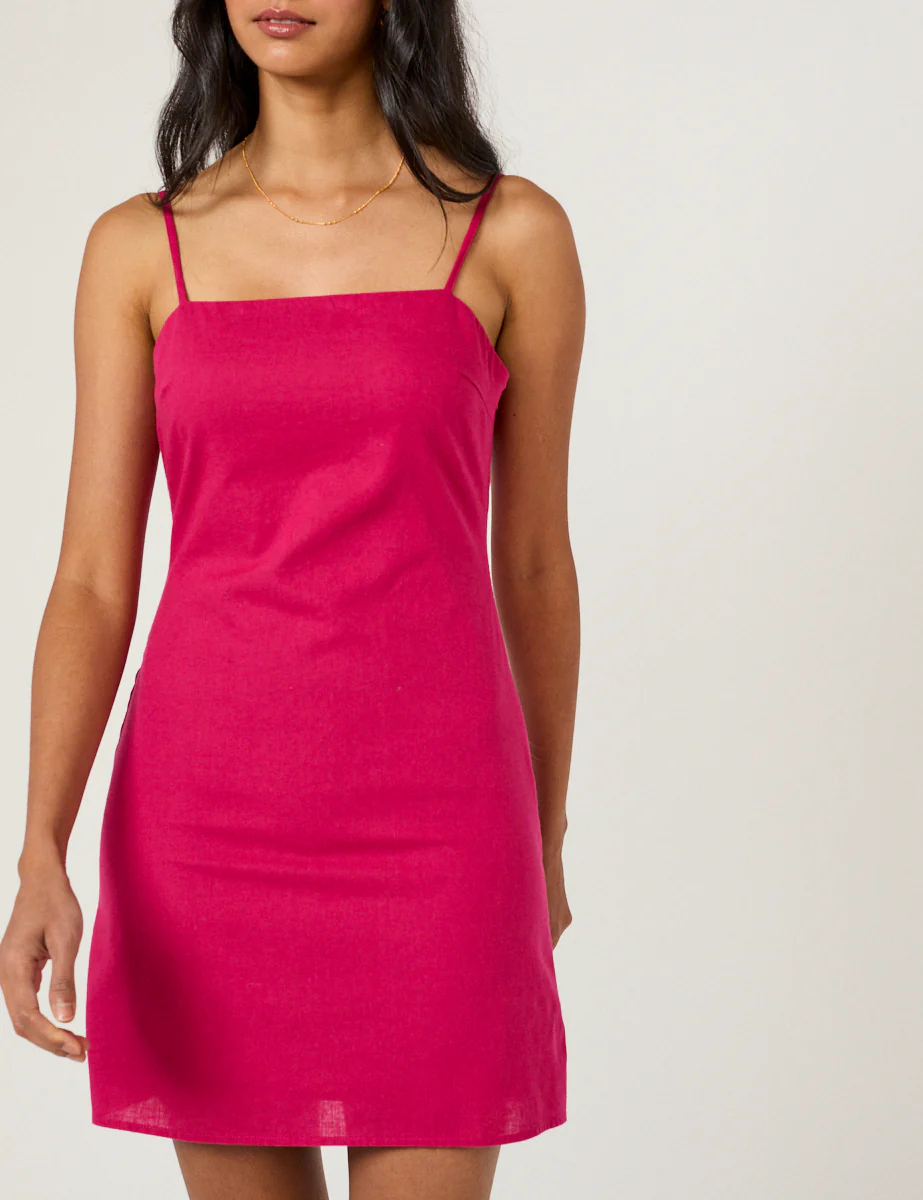 Bright Pink Palma Strappy Mini Dress - Image 2