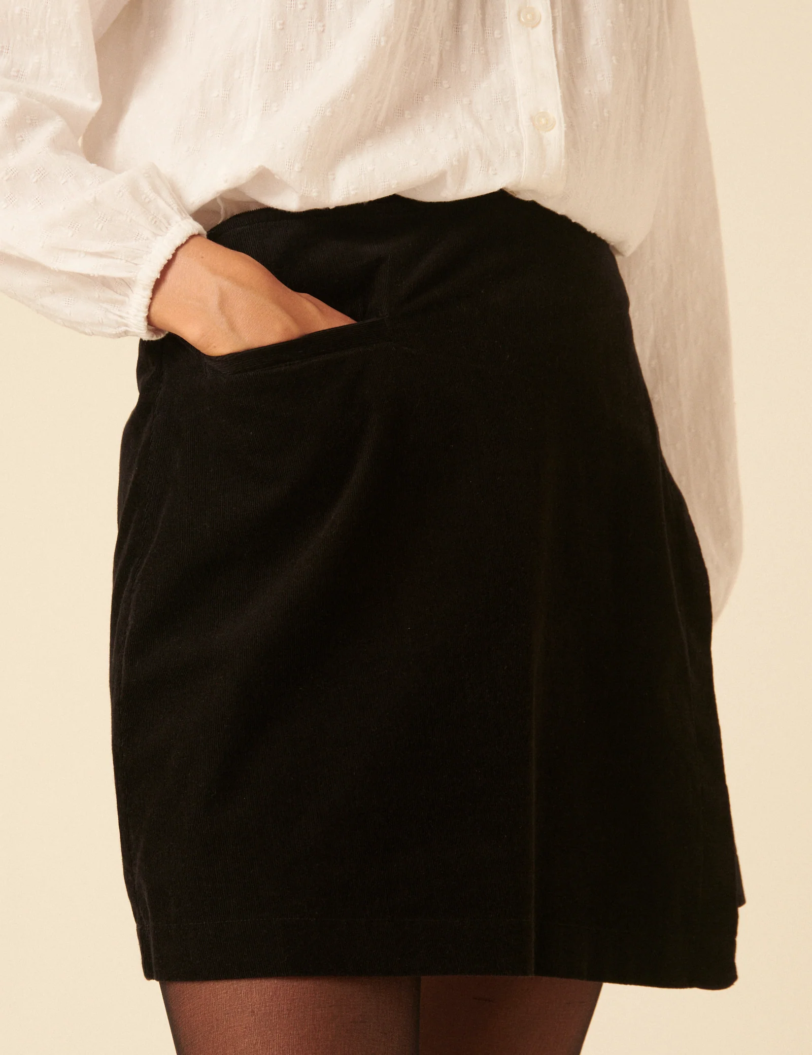 Black Asymmetrical Mini Skirt