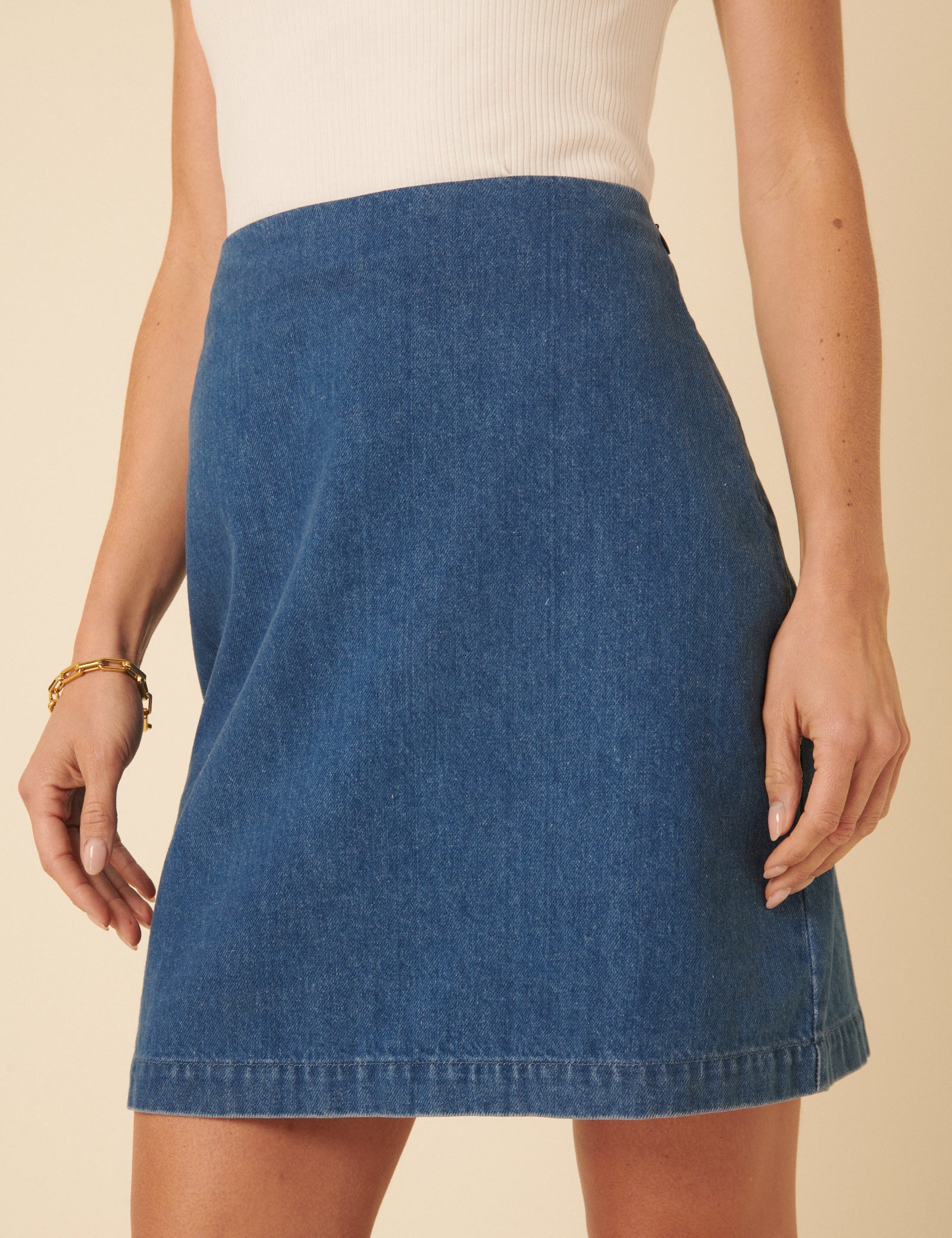Petite Blue Denim Mini Skirt - Image 3