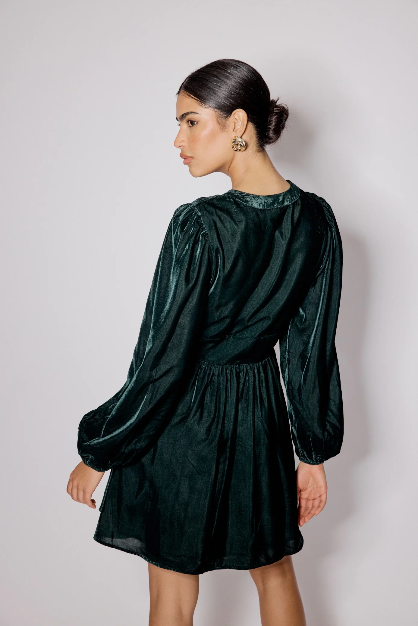 Green Velvet Starlight Mini Dress - Image 5