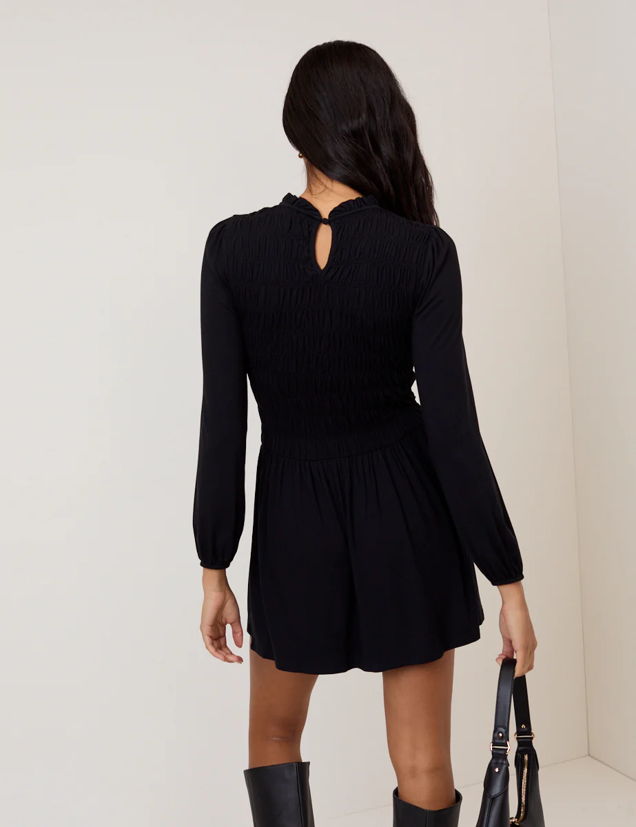 Petite Black Siobhan Jersey Mini Dress - Image 5