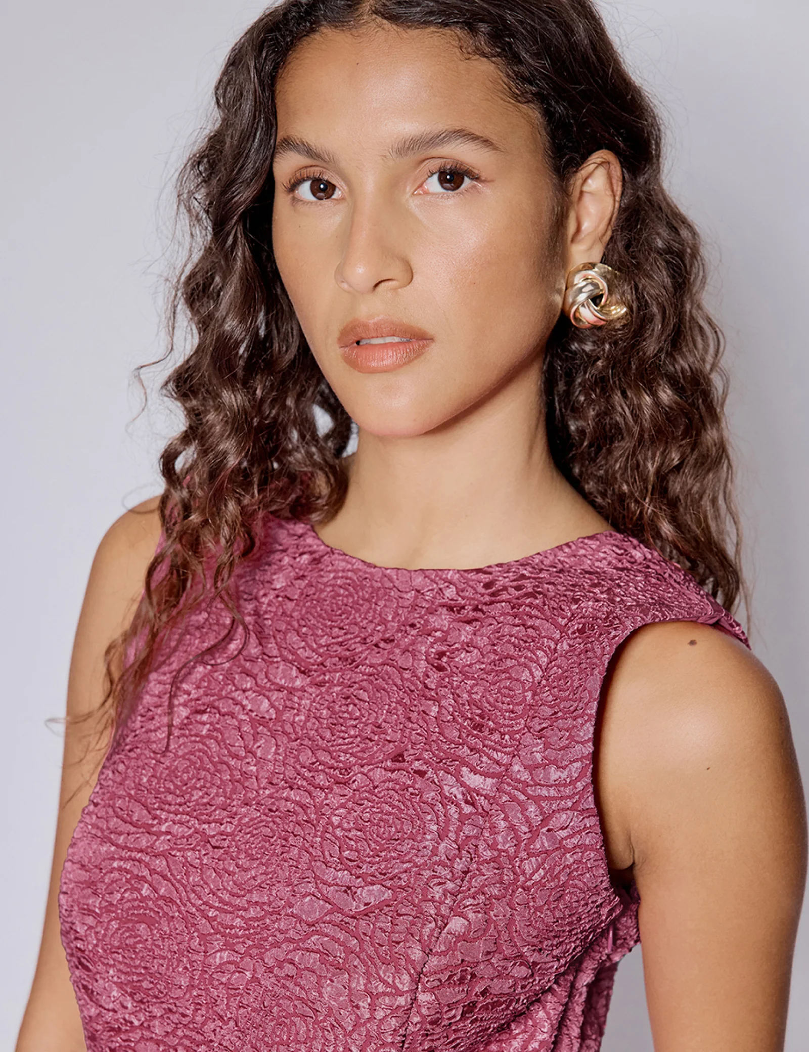Pink Jacquard Dion Mini Shift Dress - Image 2