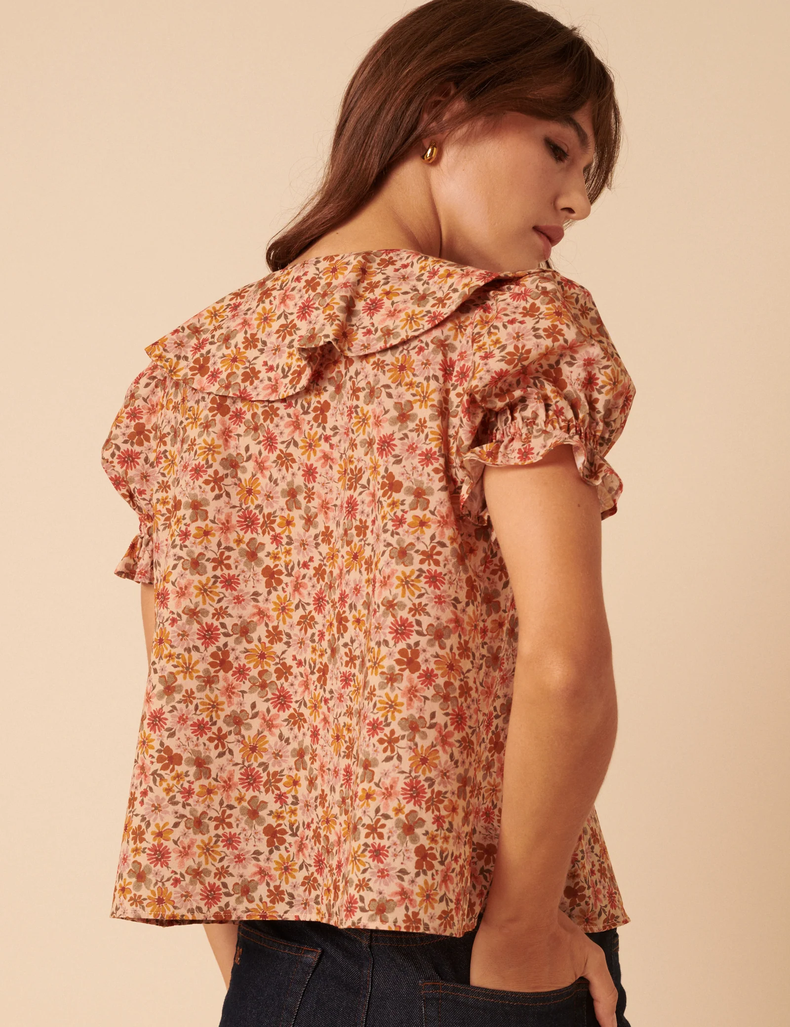 Pink Floral Puff Sleeve Blouse - Image 5
