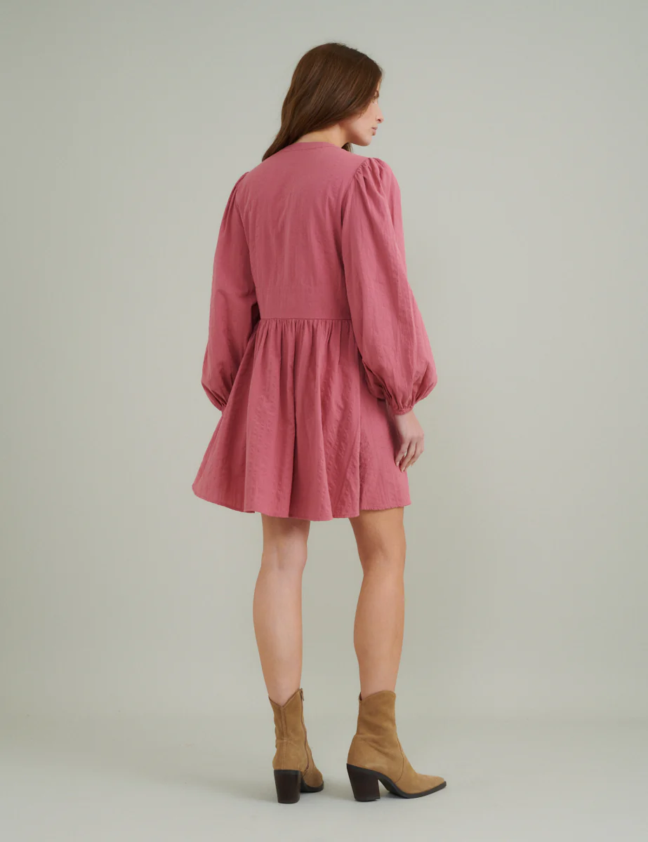 Pink Long Sleeve Starlight Mini Dress - Image 4