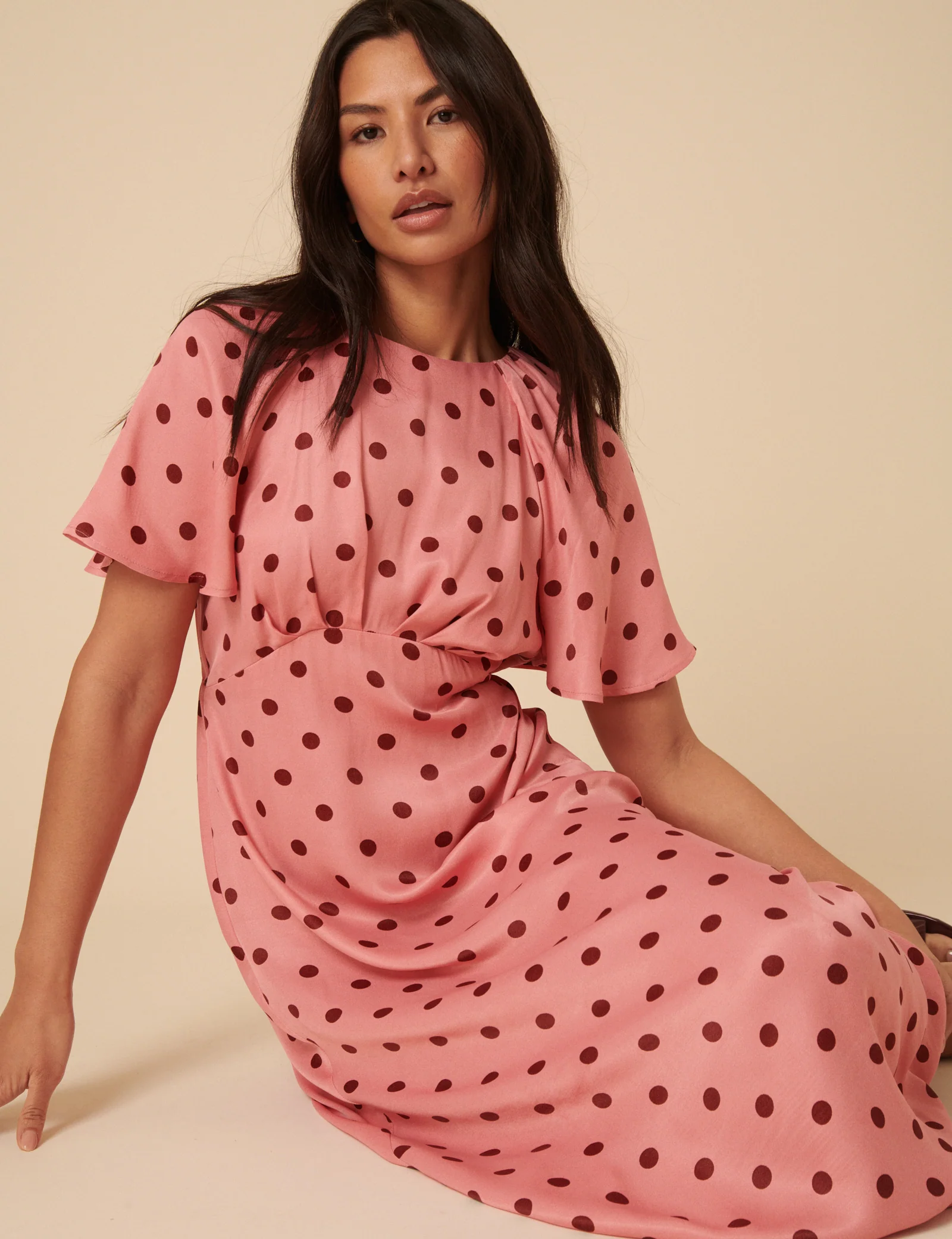 Pink Polka Dot Madeira Midi Dress - Image 2
