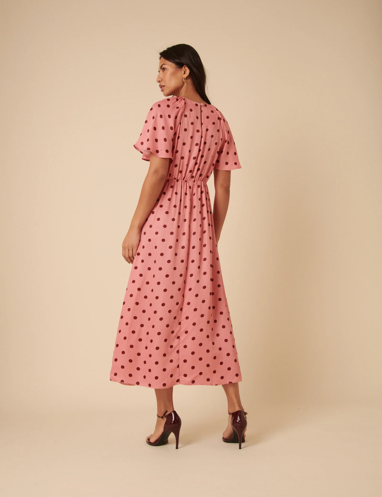 Pink Polka Dot Madeira Midi Dress - Image 5