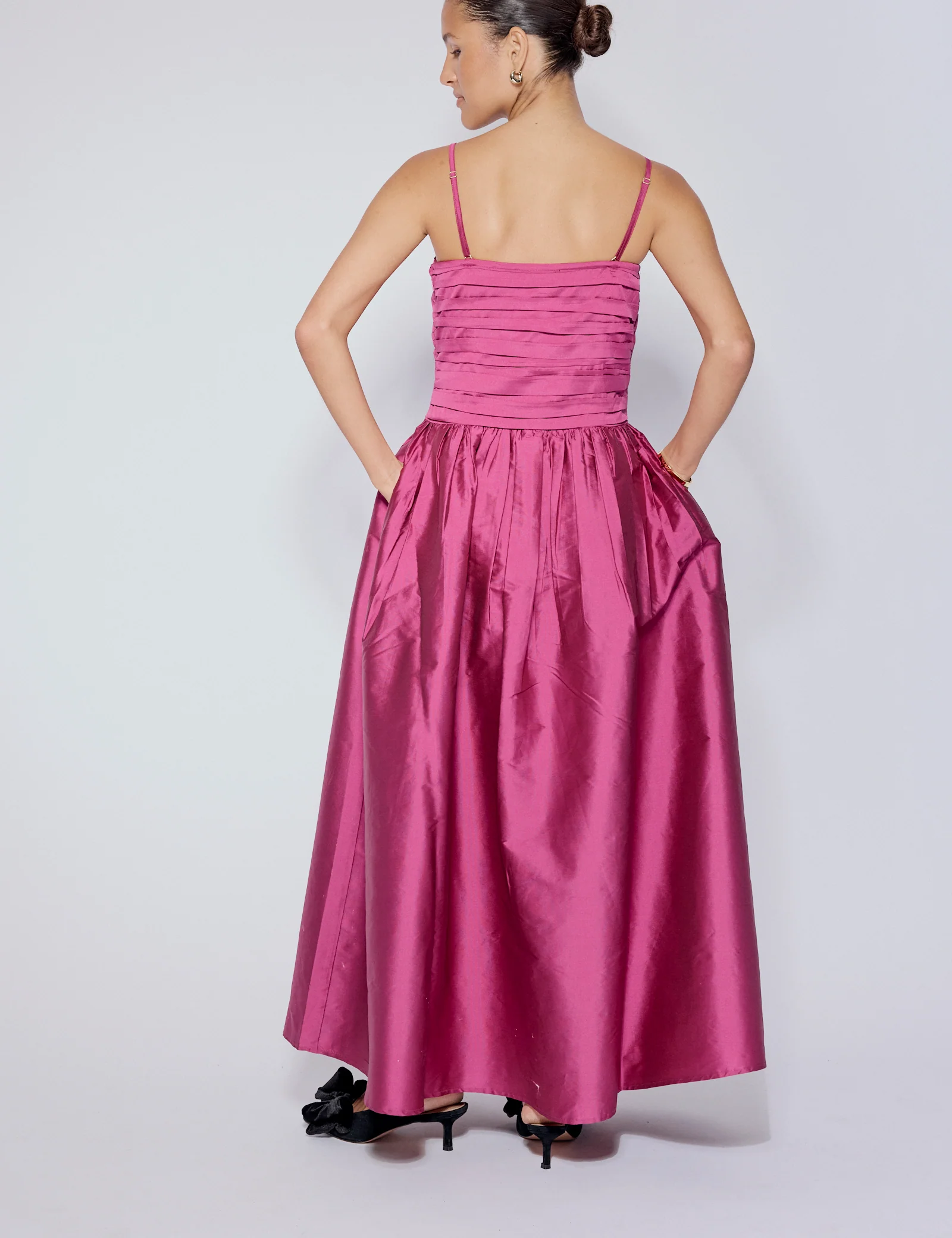 Pink Satin Bandeau Felicity Midaxi Dress - Image 5