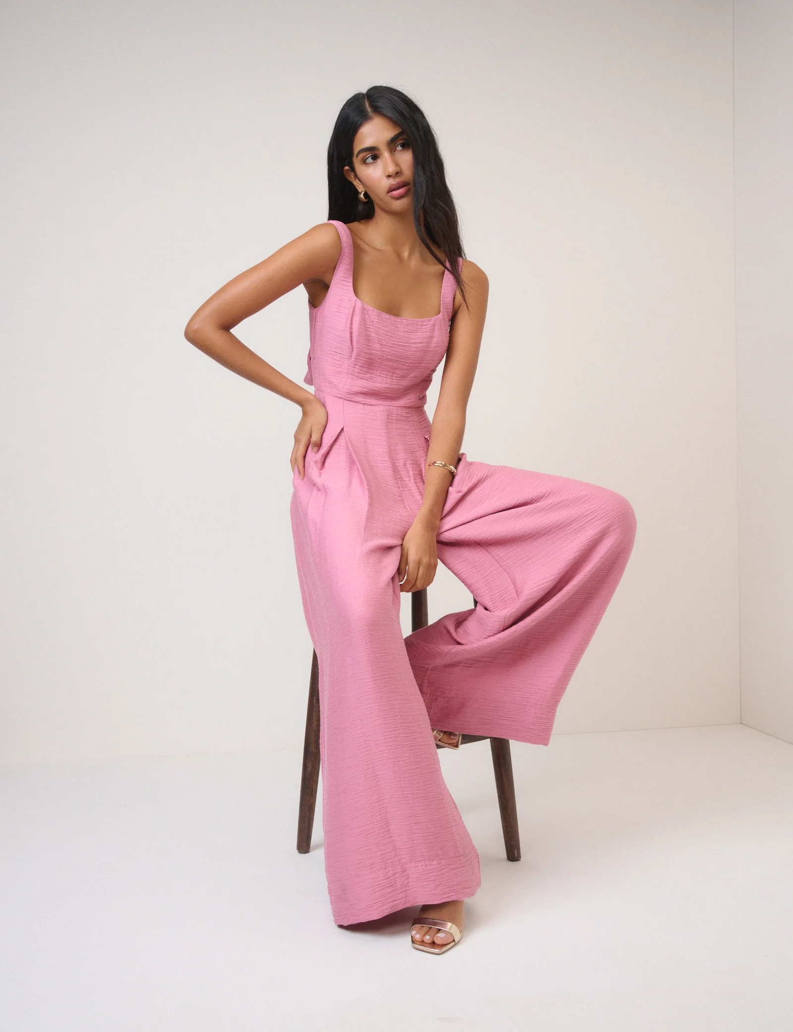 Pink Square Neck Jumpsuit - Image 2