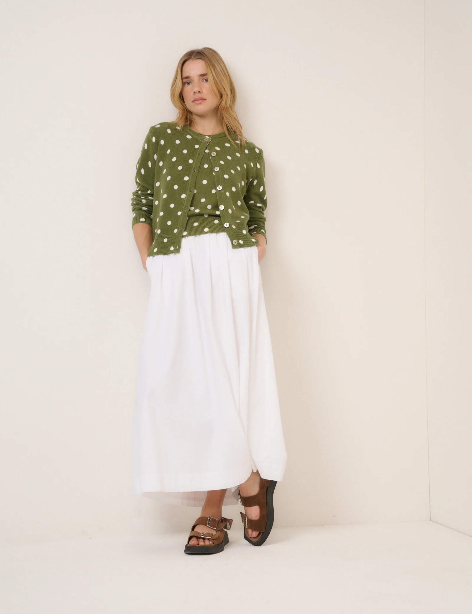 Green Polka Dot Crew Neck Vest - Image 3