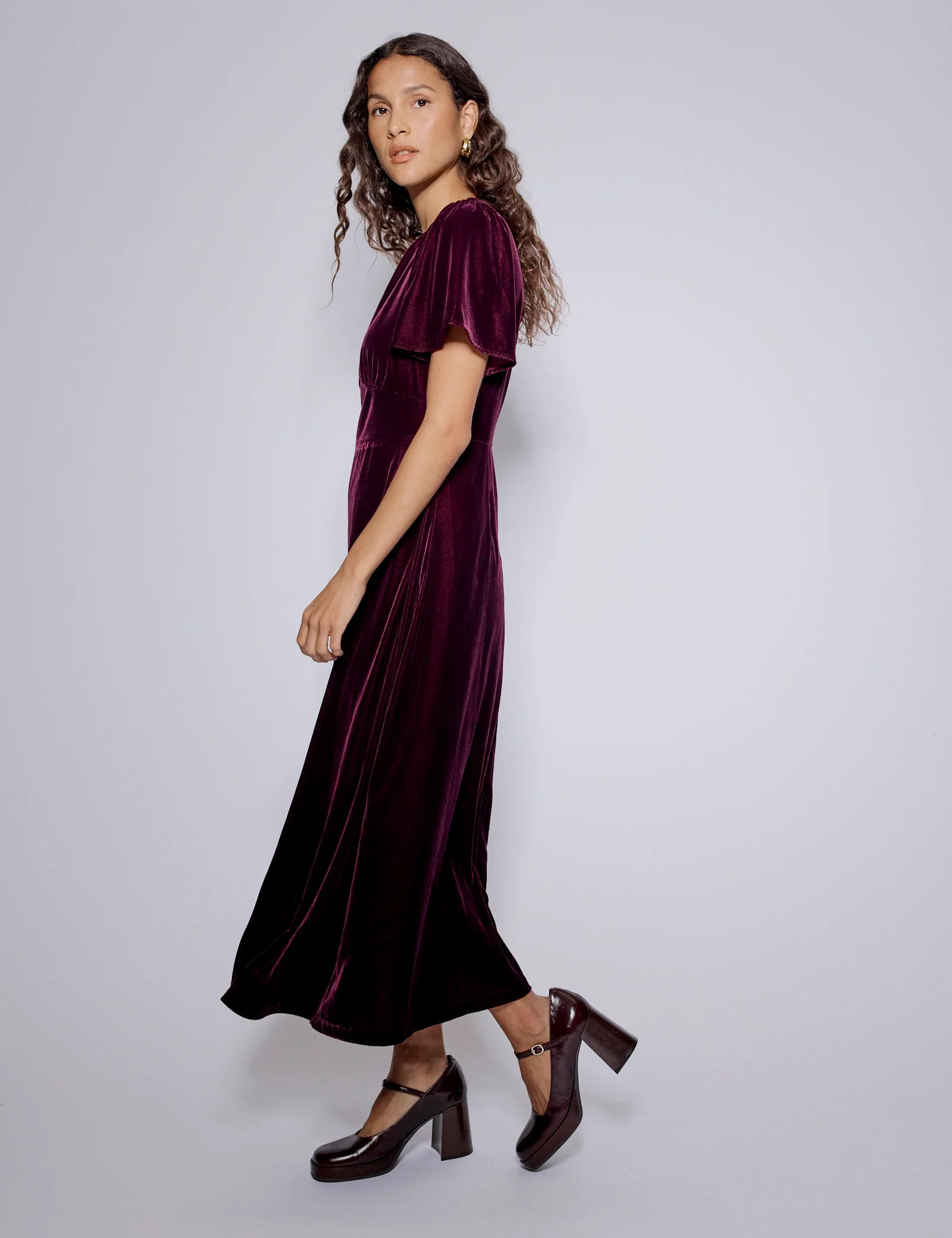 Purple Velvet Allegra Midi Dress - Image 2