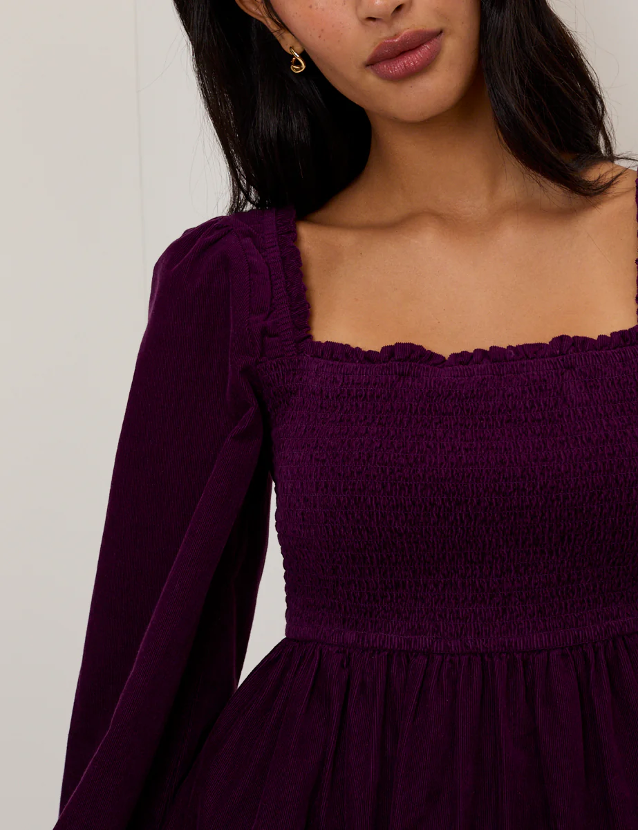 Purple Velvet Elsa Mini Dress - Image 5