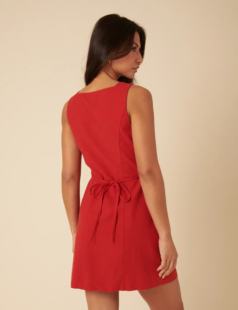 Red Peri Mini Dress - Image 5