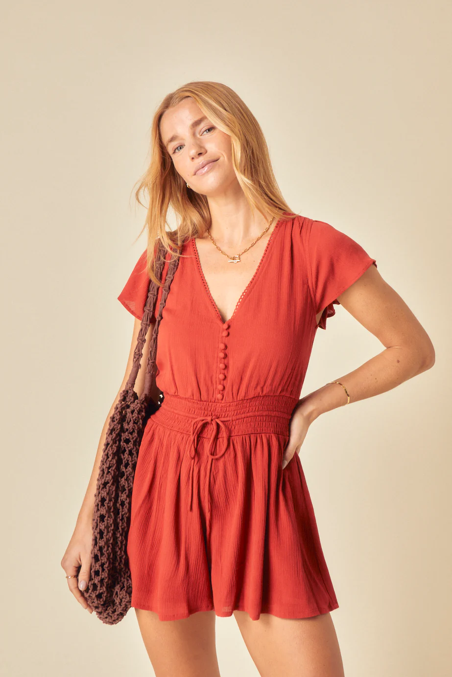 Red Veda Playsuit - Image 4