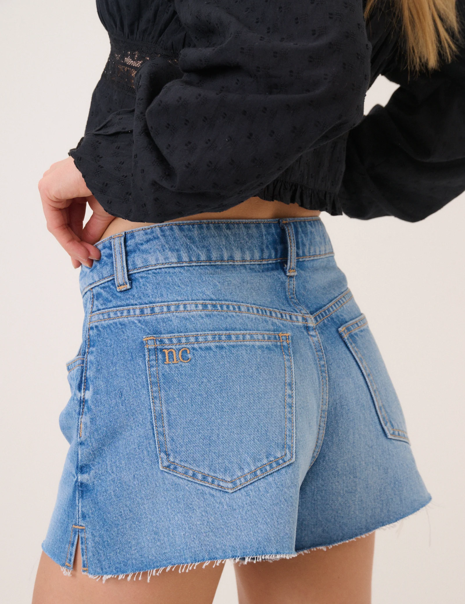 Light Blue Denim Shorts - Image 4