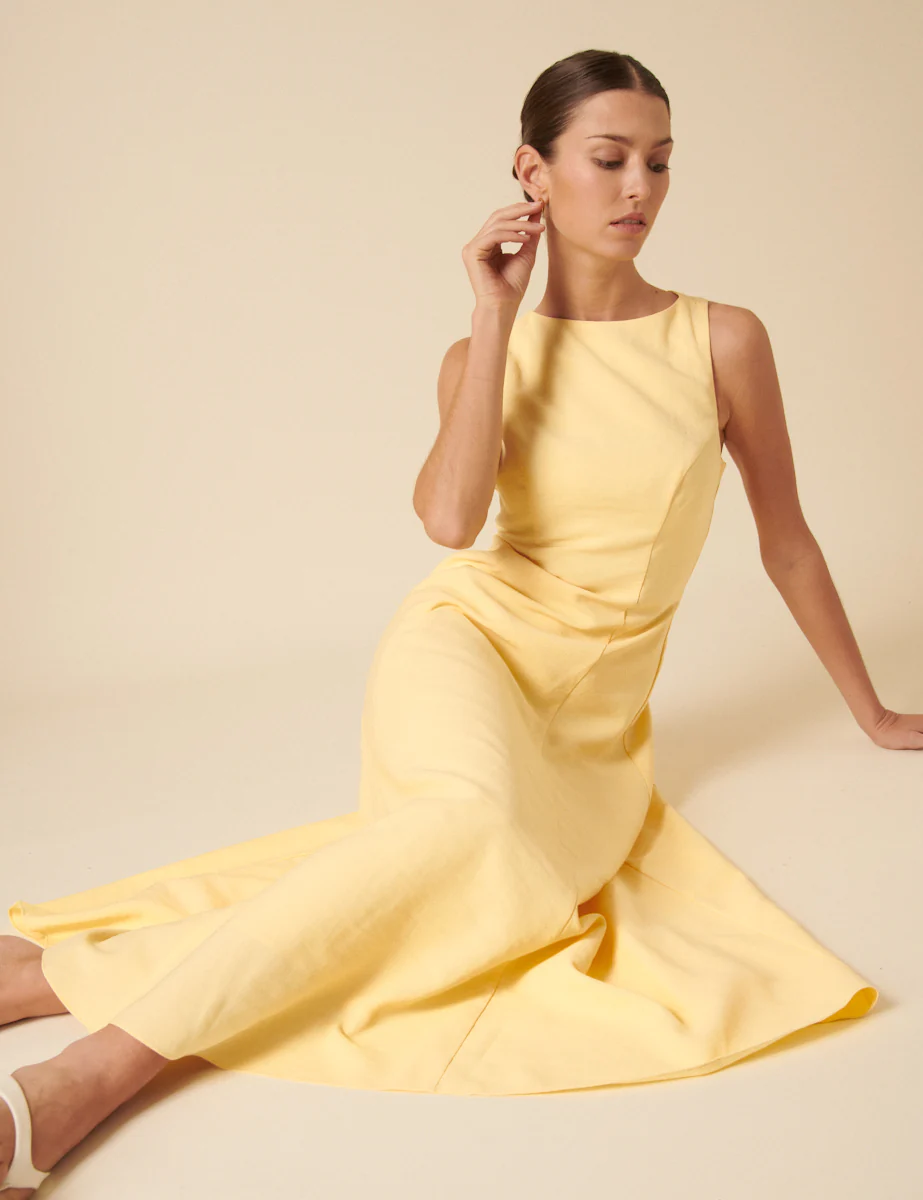 Butter Yellow Reign Midi Dress - Image 3