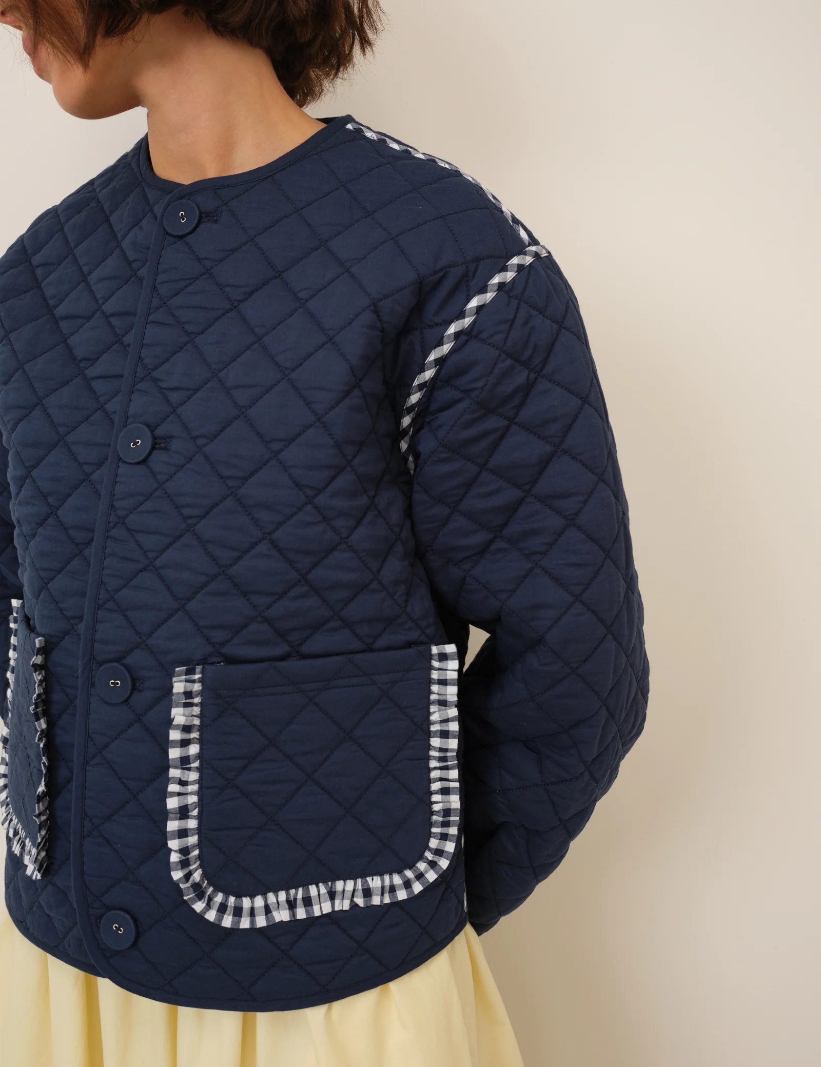Reversible Navy Gingham Jacket - Image 2