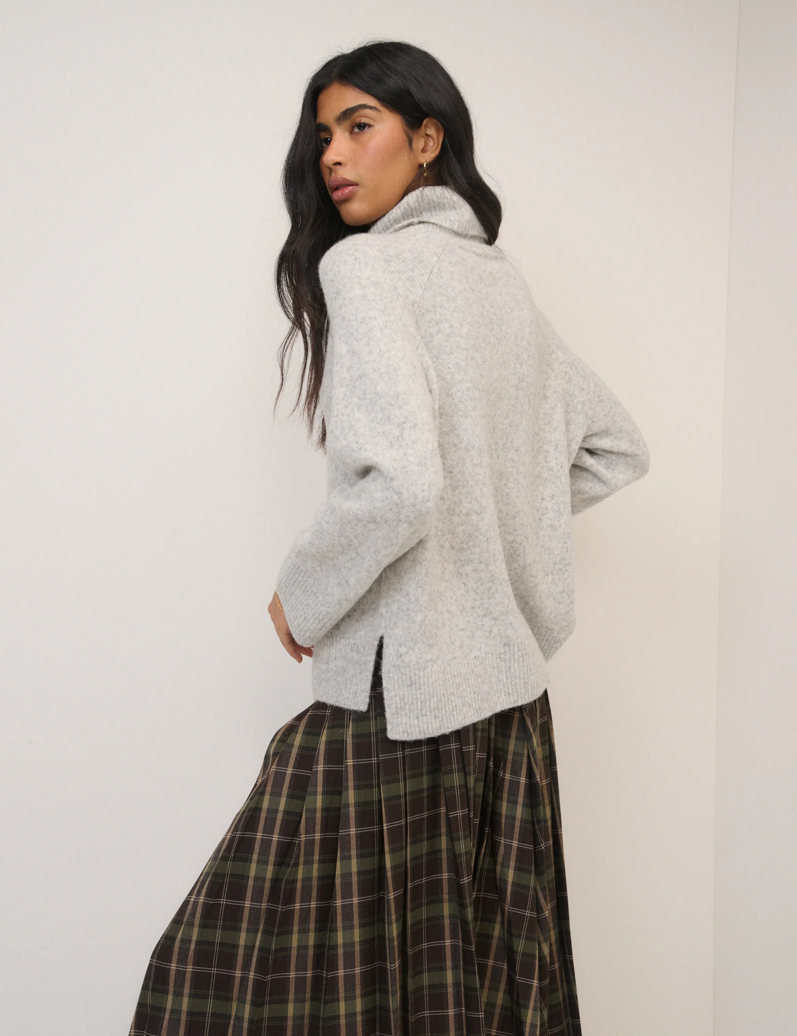 Grey Roll Neck Relaxed Jumper - Image 5