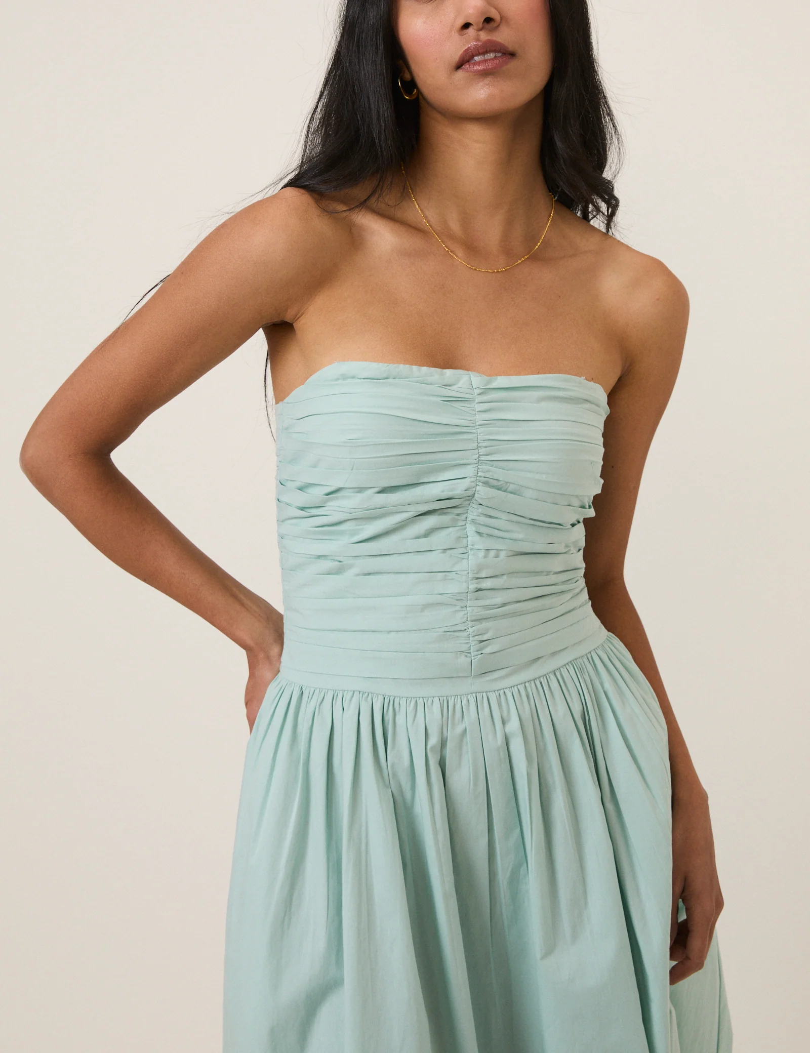 Blue Bandeau Rosalie Midi Dress - Image 4