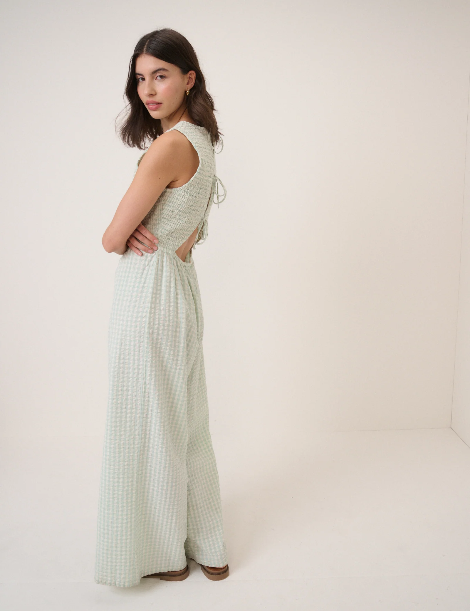 Mint Green Gingham Ruth Jumpsuit - Image 5