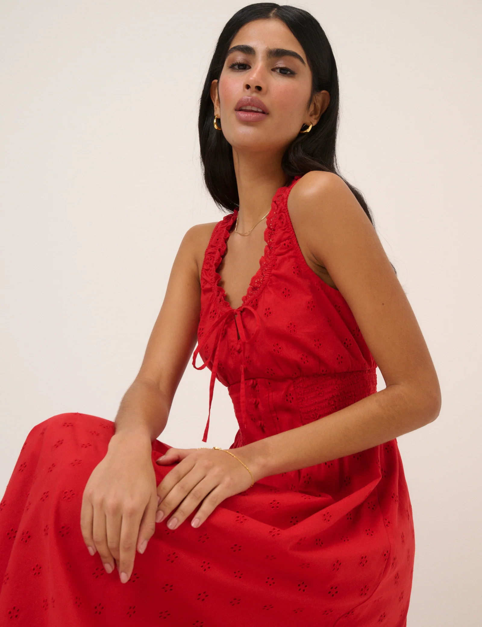 Red Floral Rylee Midi Dress - Image 3