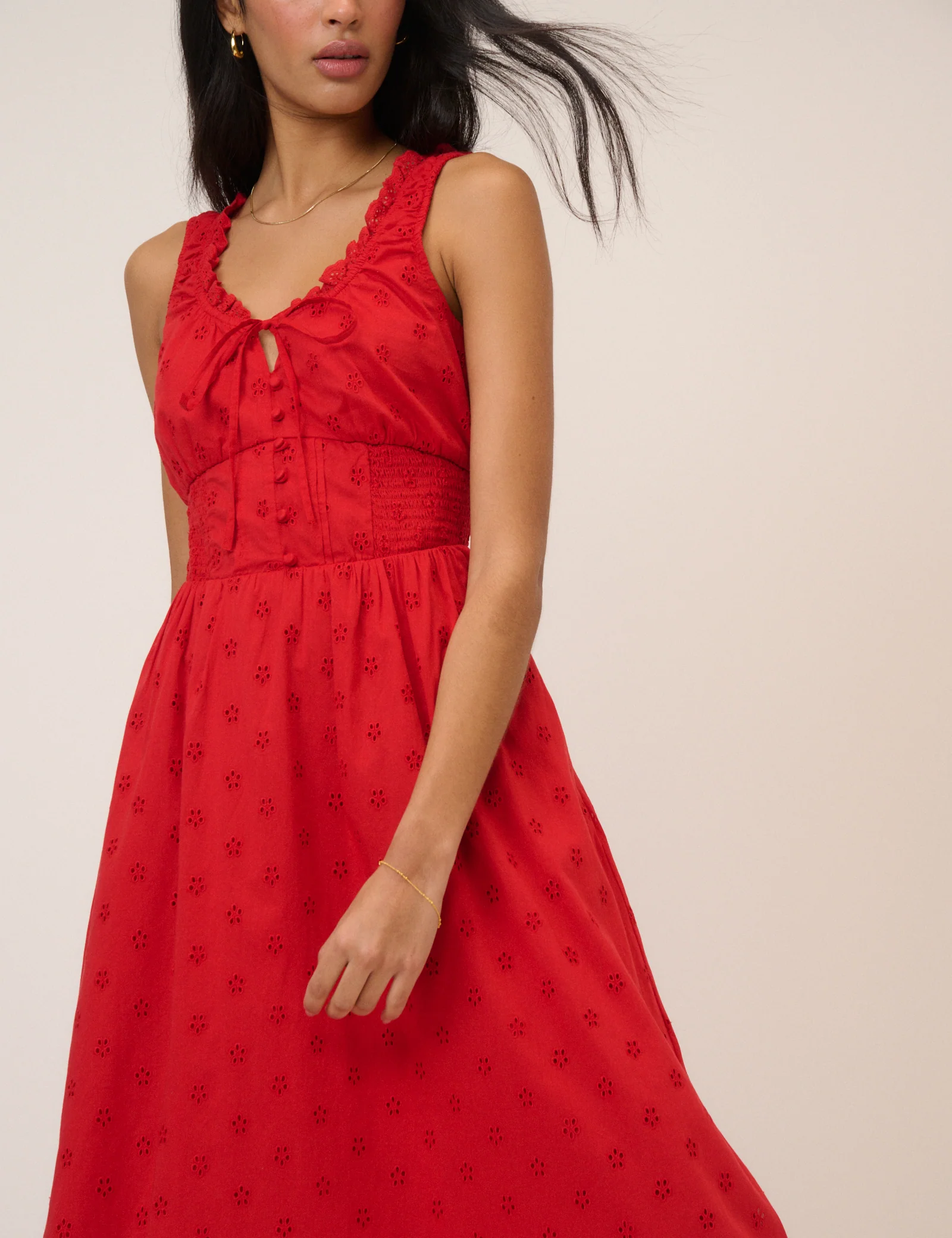 Red Floral Rylee Midi Dress - Image 4