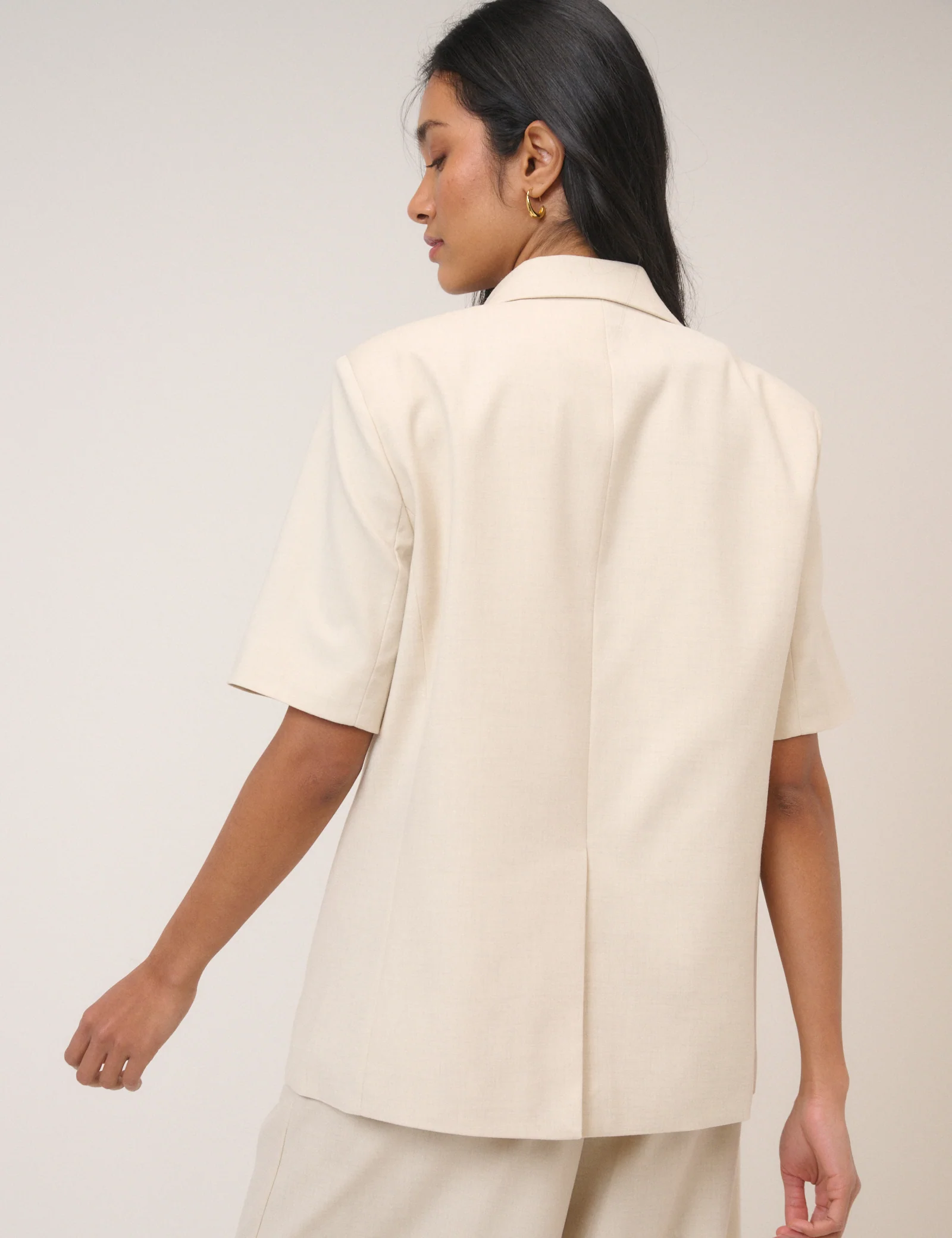 Stone Short Sleeve Relaxed Blazer - Image 4