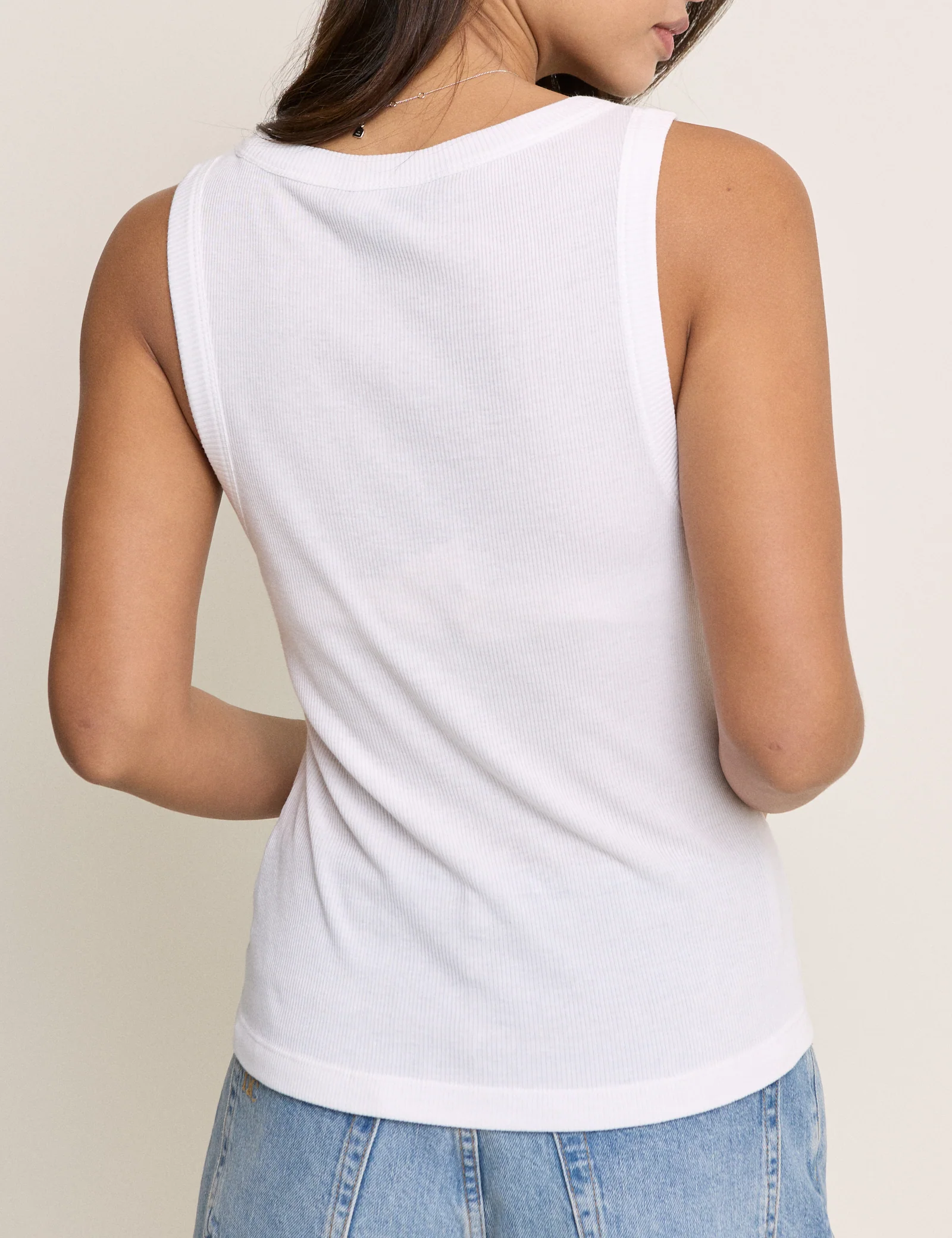 White Scoop Neck Vest - Image 5