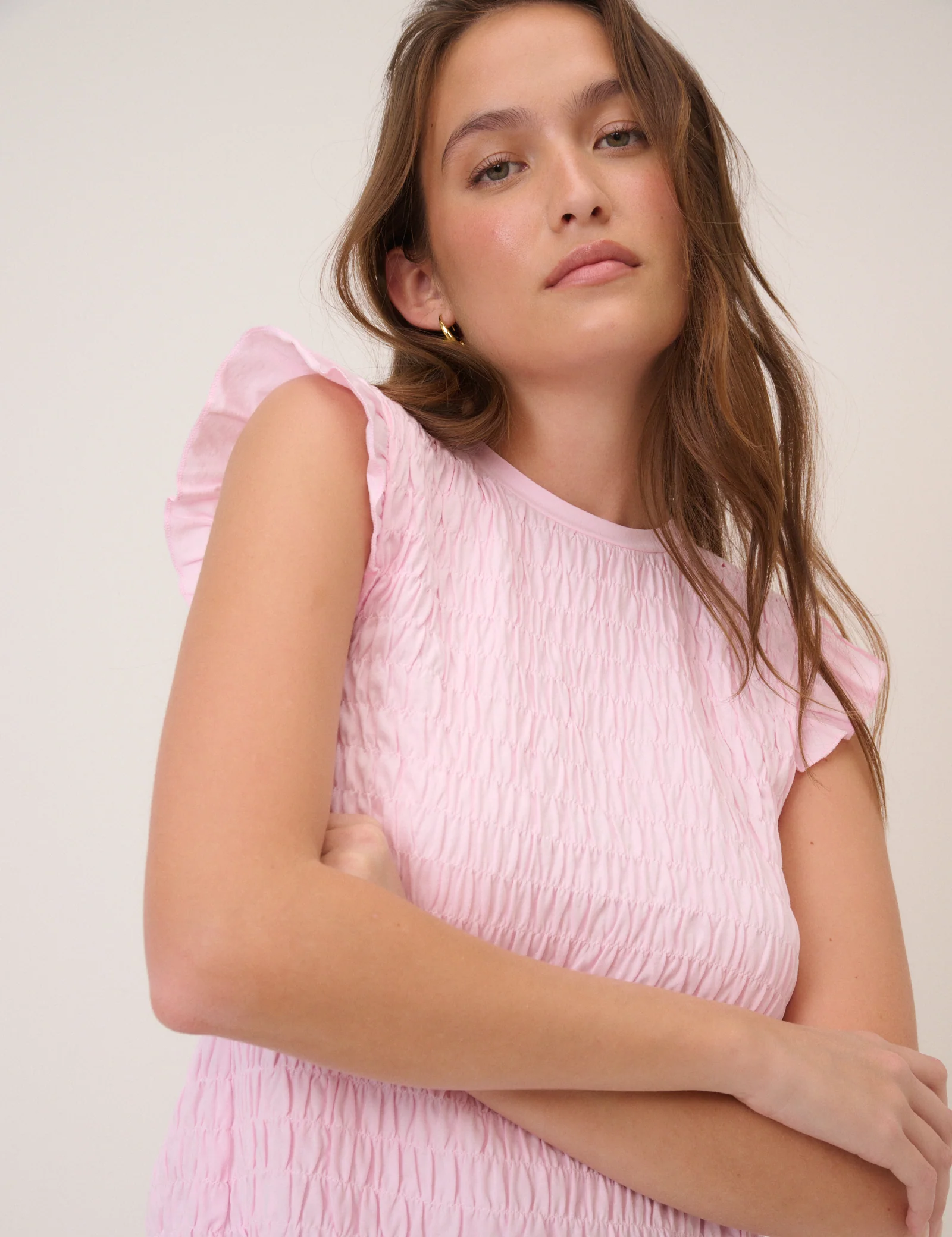 Pink Shirred Tie Back Top - Image 5