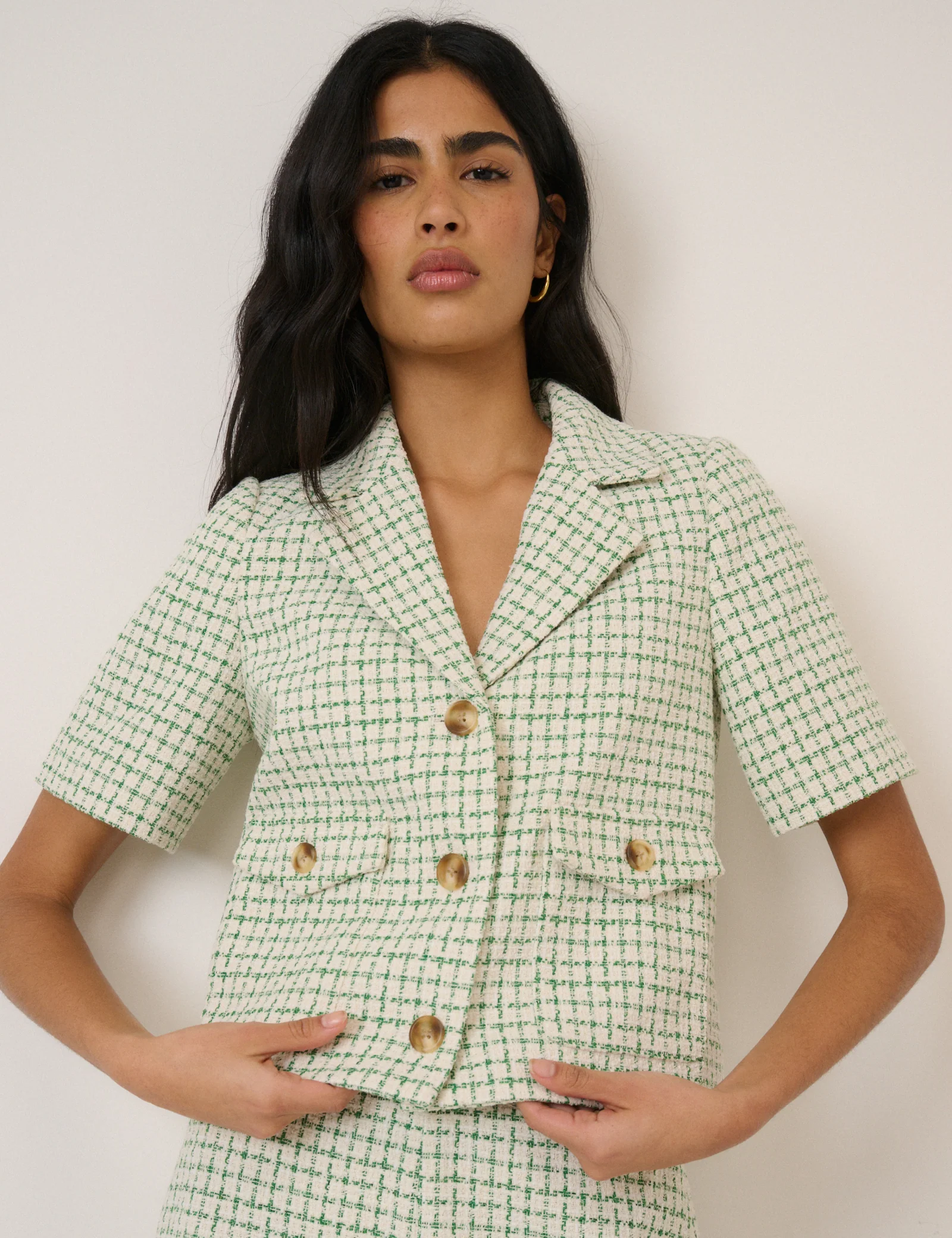 Short Sleeved Boucle Jacket - Image 3