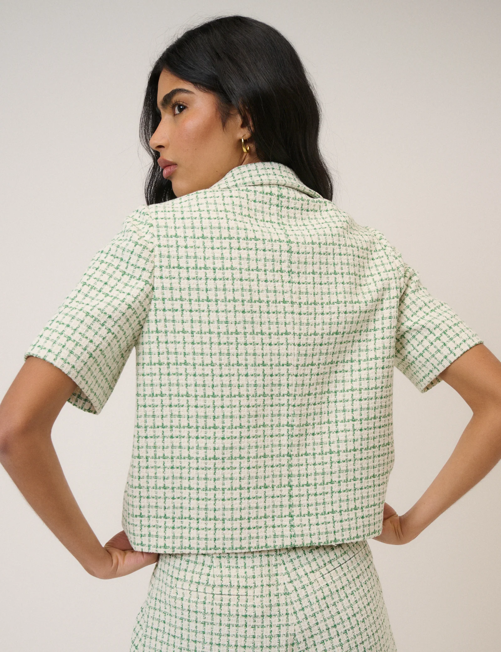 Short Sleeved Boucle Jacket - Image 4