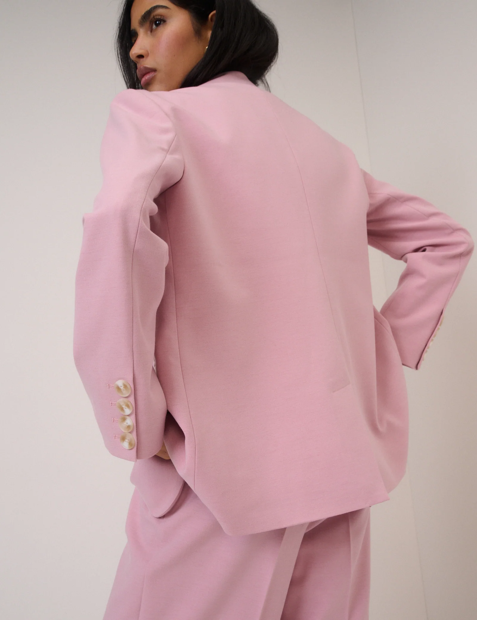 Pink Single Breasted Twill Blazer - Image 6
