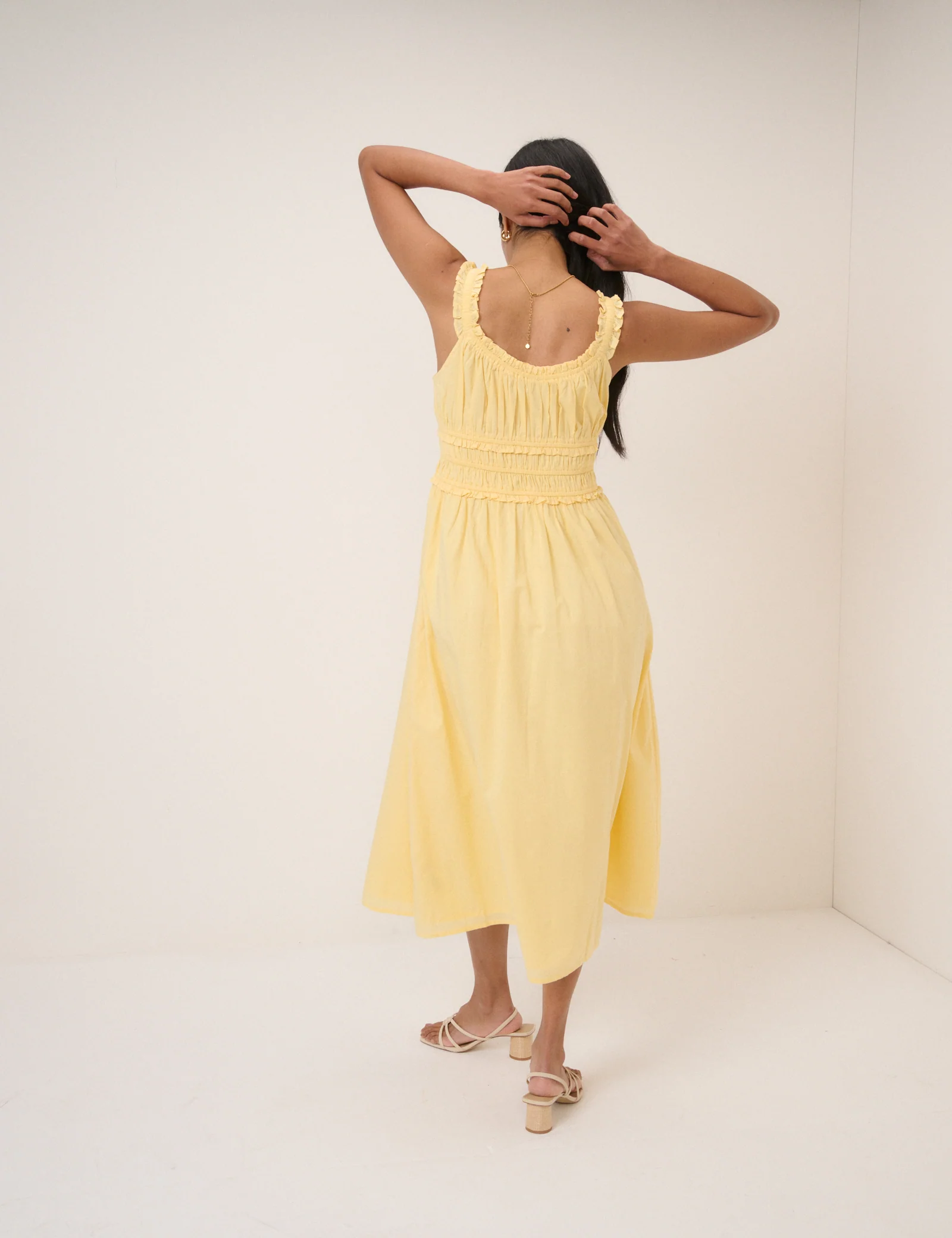 Butter Yellow Sleeveless Ariel Midi Dress - Image 5