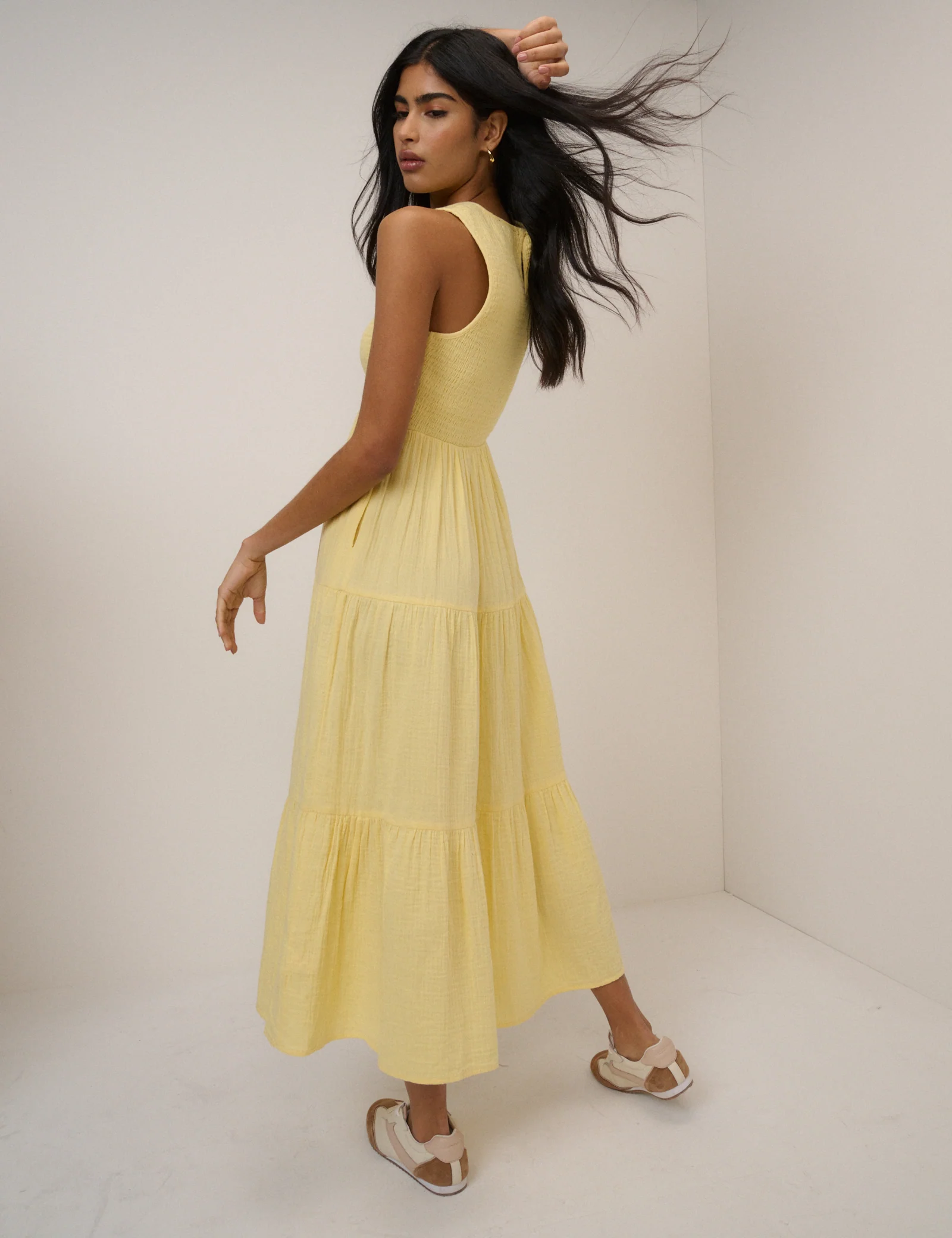 Butter Yellow Sleeveless Charlie Midi Dress - Image 5