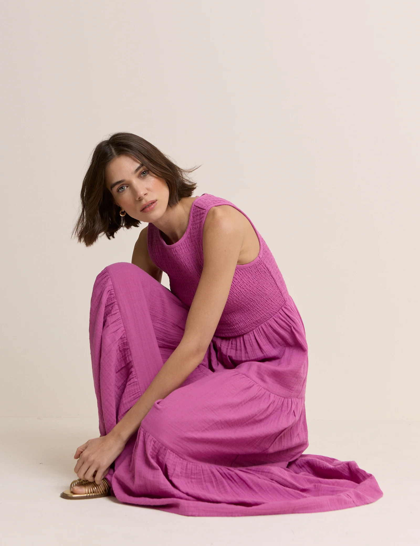 Pink Sleeveless Charlie Midi Dress - Image 2