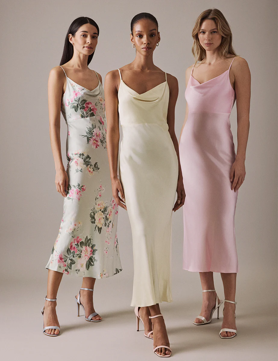 Soft Pink Cowl Neck Midi Trixie Dress - Image 4